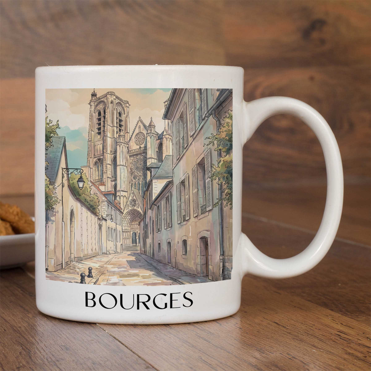 bourges-val-de-loire-frankreich-kaffeebecher-aquarell