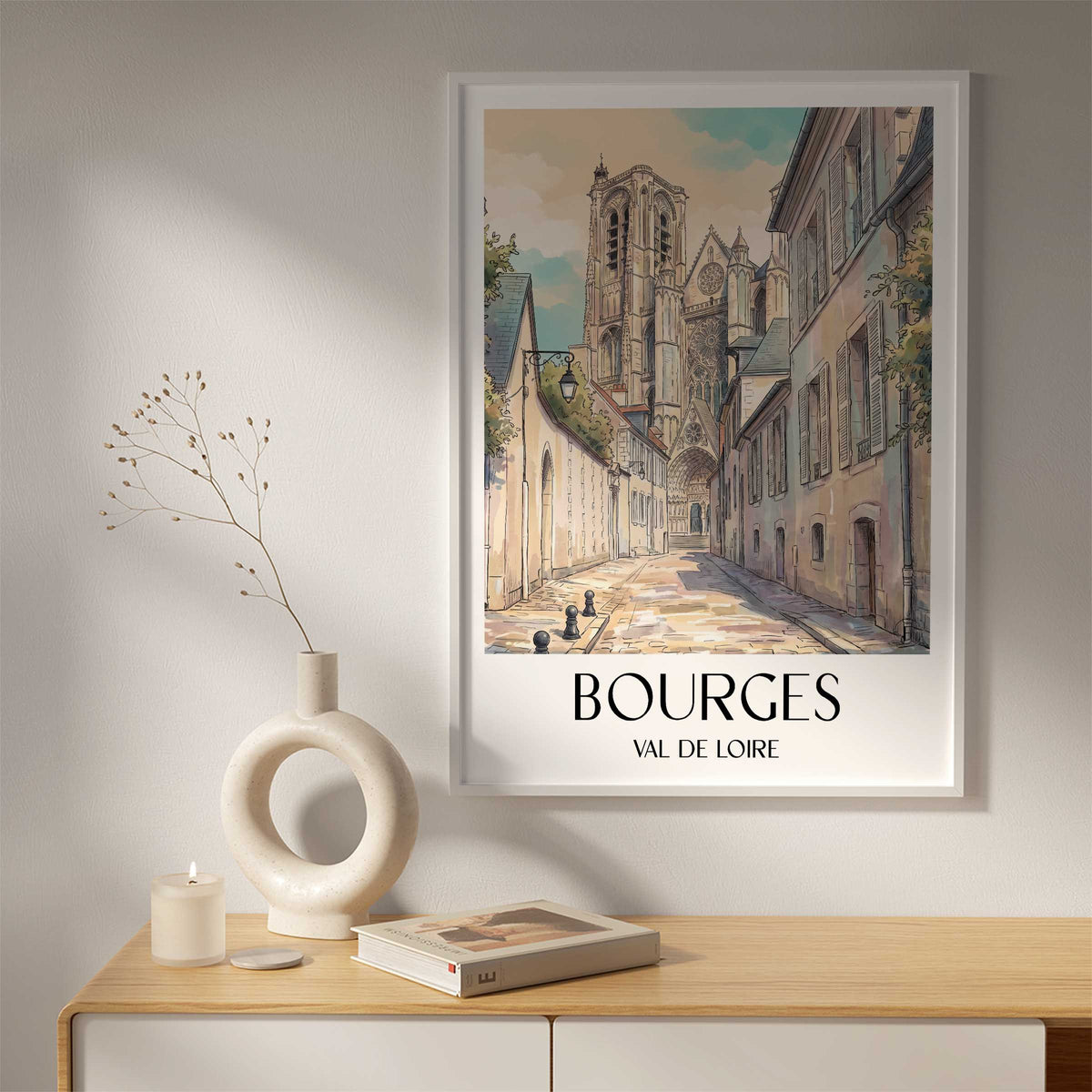 bourges-val-de-loire-frankreich-poster-aquarell