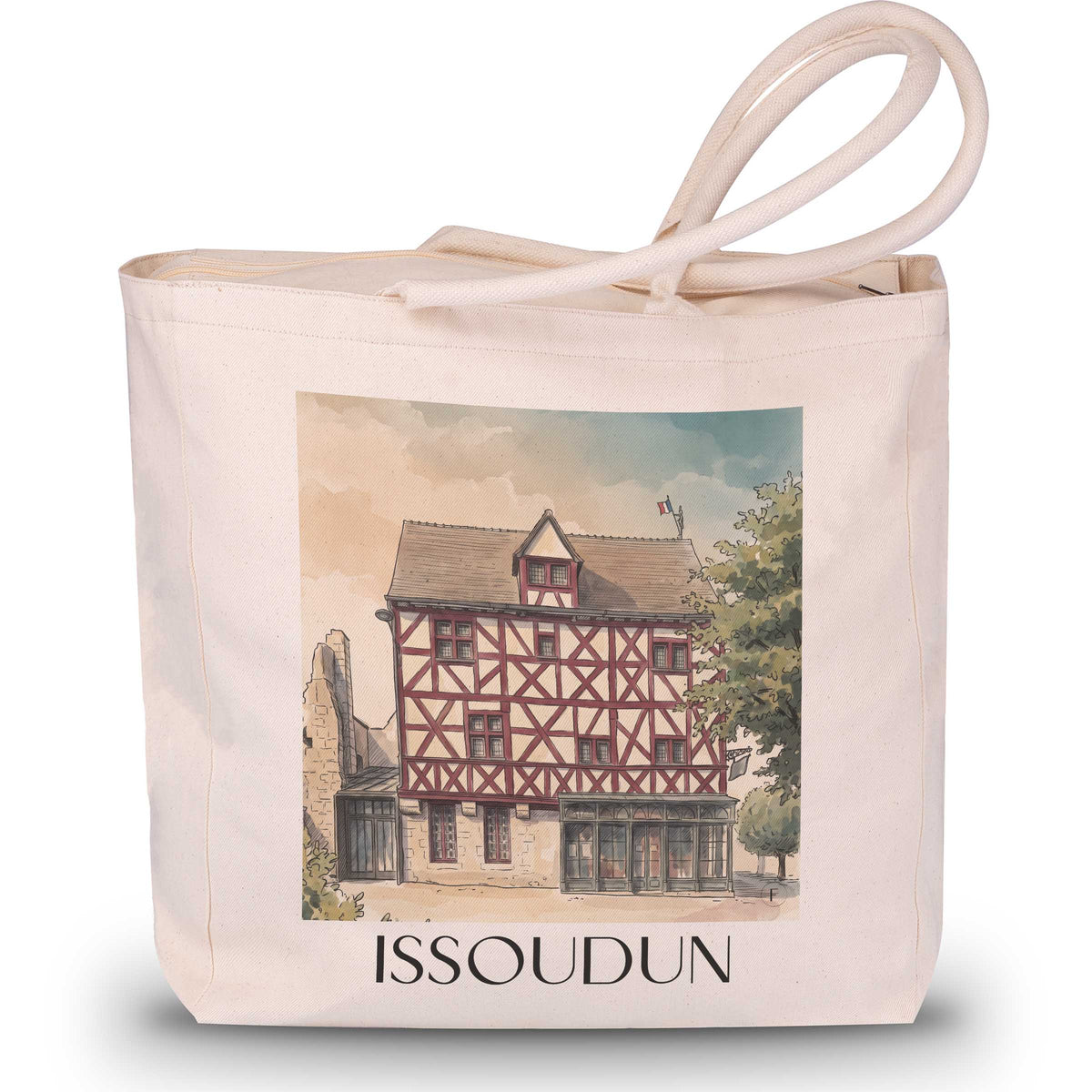 issoudun-indre-frankreich-einkaufstasche-aquarell