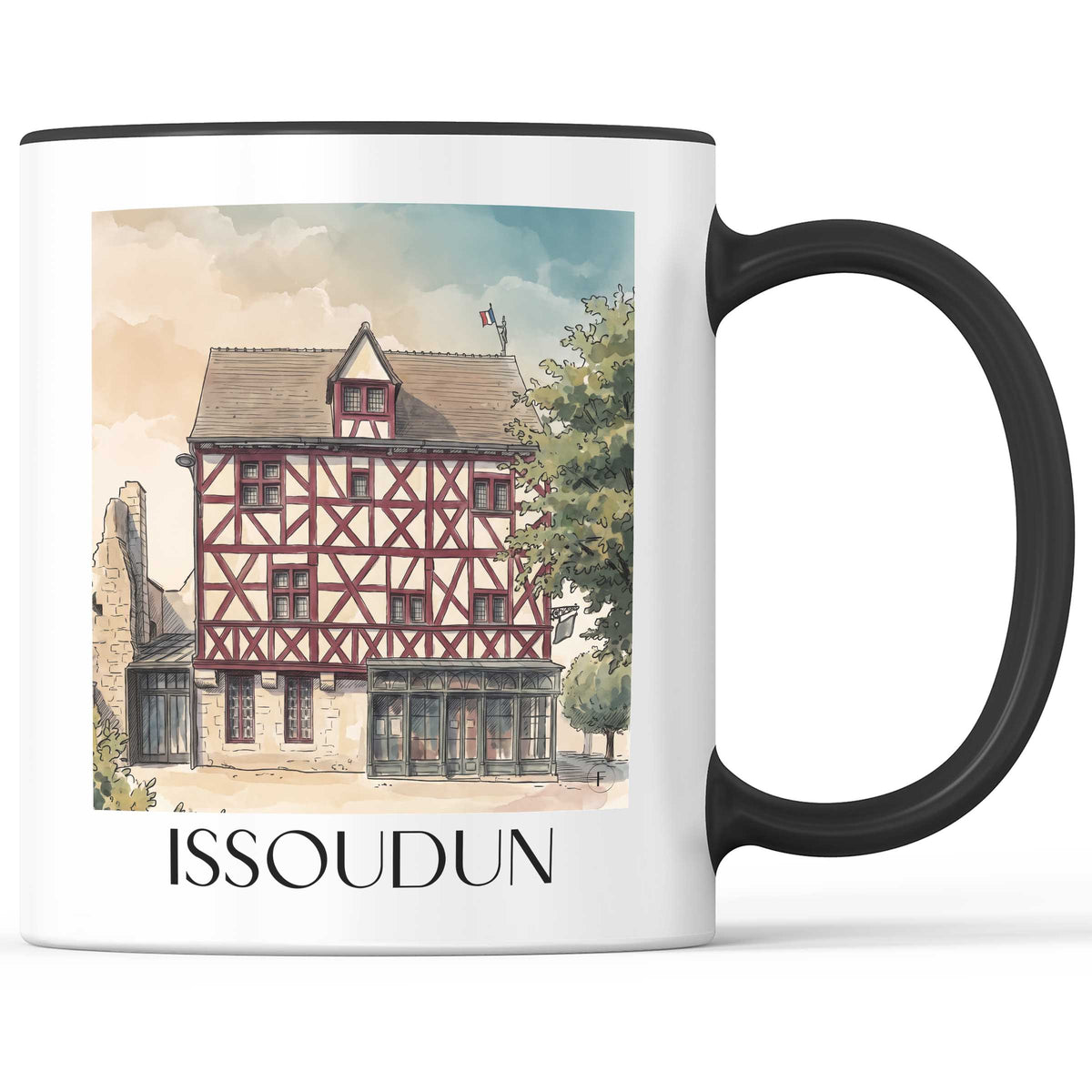 issoudun-indre-frankreich-kaffeebecher-aquarell