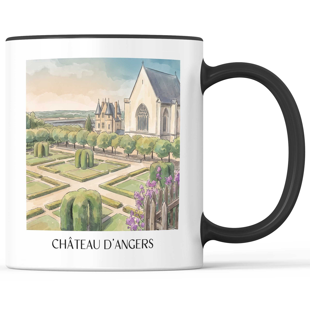 Château d'Angers Kaffeebecher - Val de Loire - Frankreich Becher - Kaffeetasse im Aquarell Stil