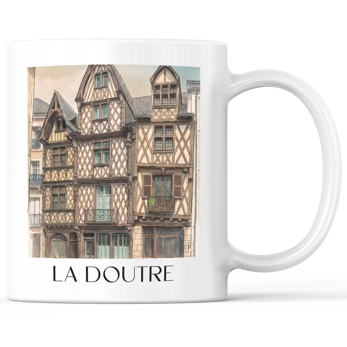 La Doutre Kaffeebecher - Angers - Frankreich Becher - Kaffeetasse im Aquarell Stil