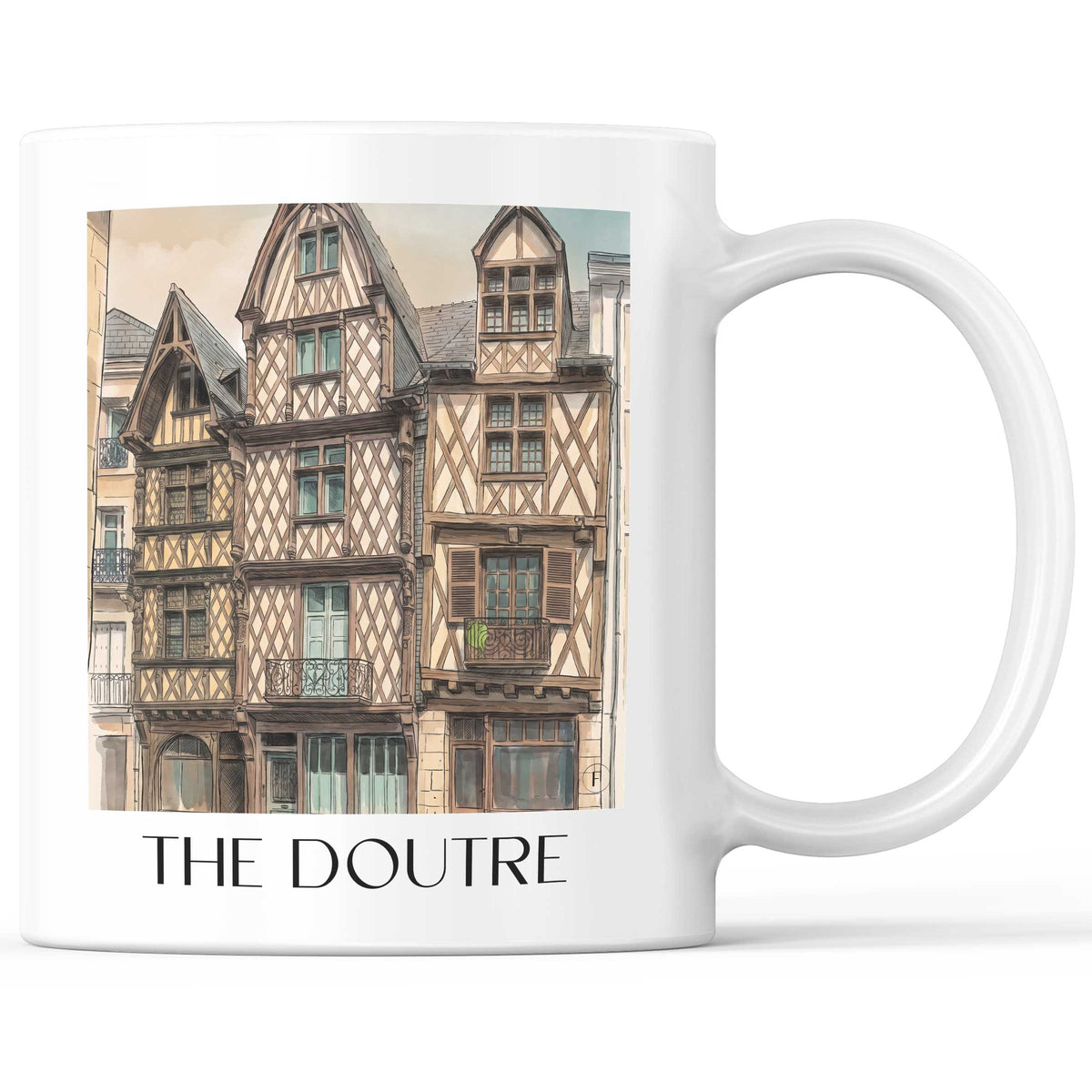 La Doutre Kaffeebecher - Angers - Frankreich Becher - Kaffeetasse im Aquarell Stil