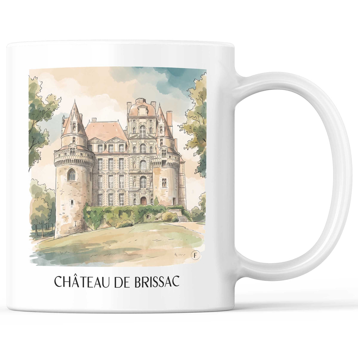 Château de Brissac Kaffeebecher - Brissac-Quincé - Frankreich Becher - Kaffeetasse im Aquarell Stil