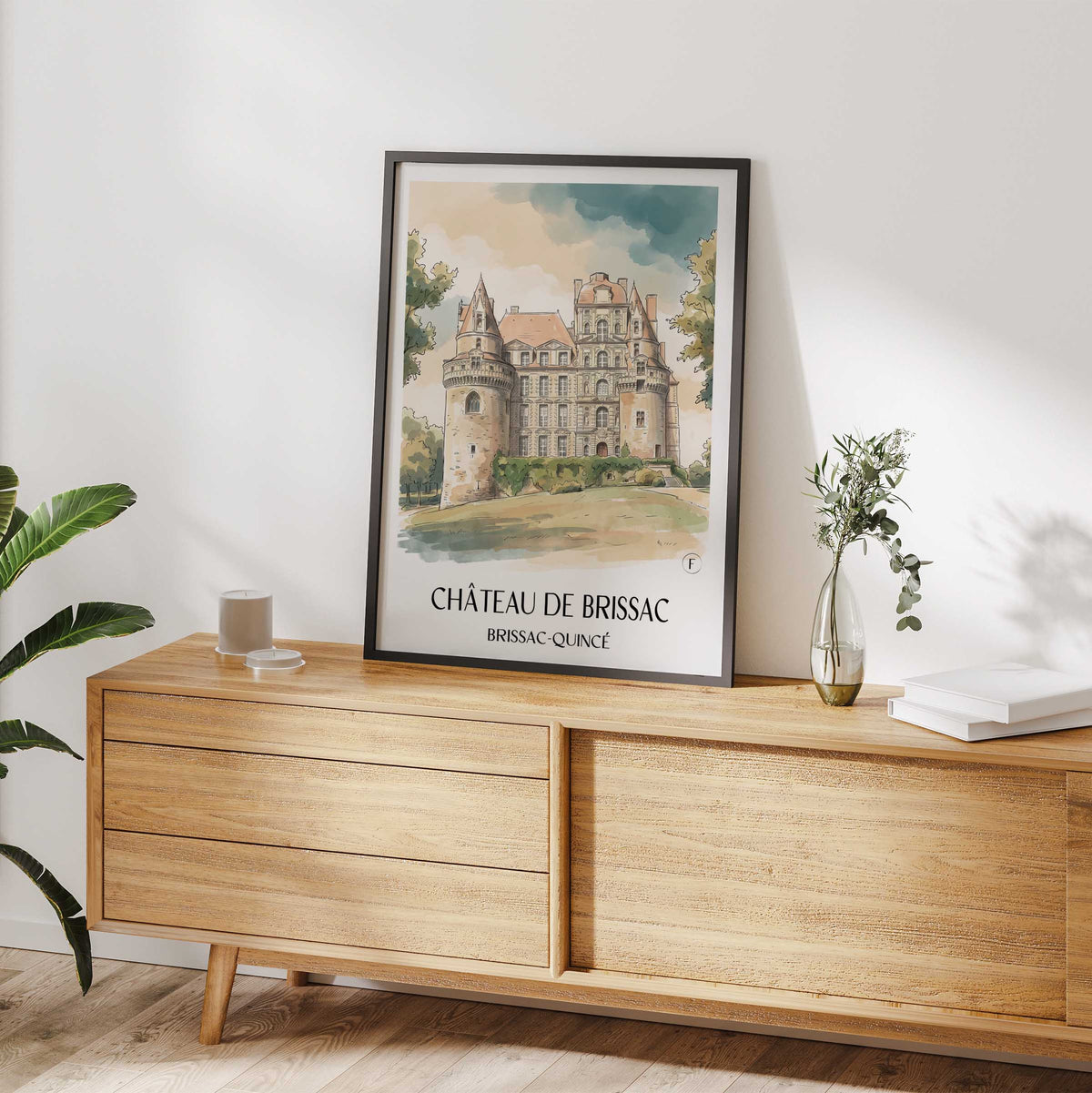 château-de-brissac-brissac-quincé-frankreich-poster-aquarell