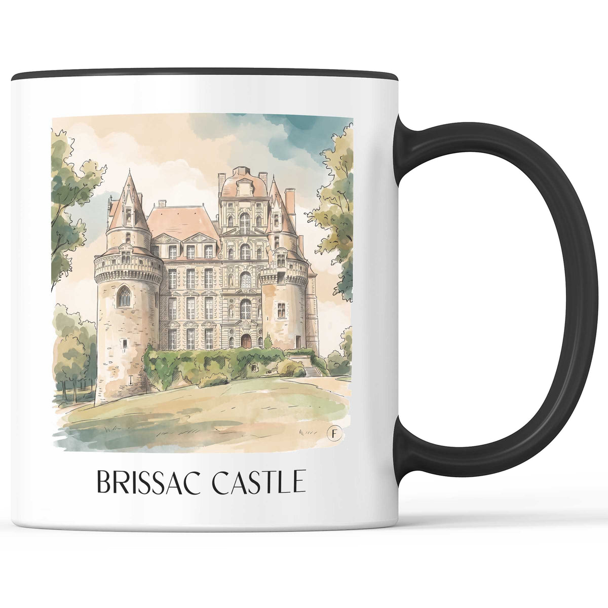 Château de Brissac Kaffeebecher - Brissac-Quincé - Frankreich Becher - Kaffeetasse im Aquarell Stil