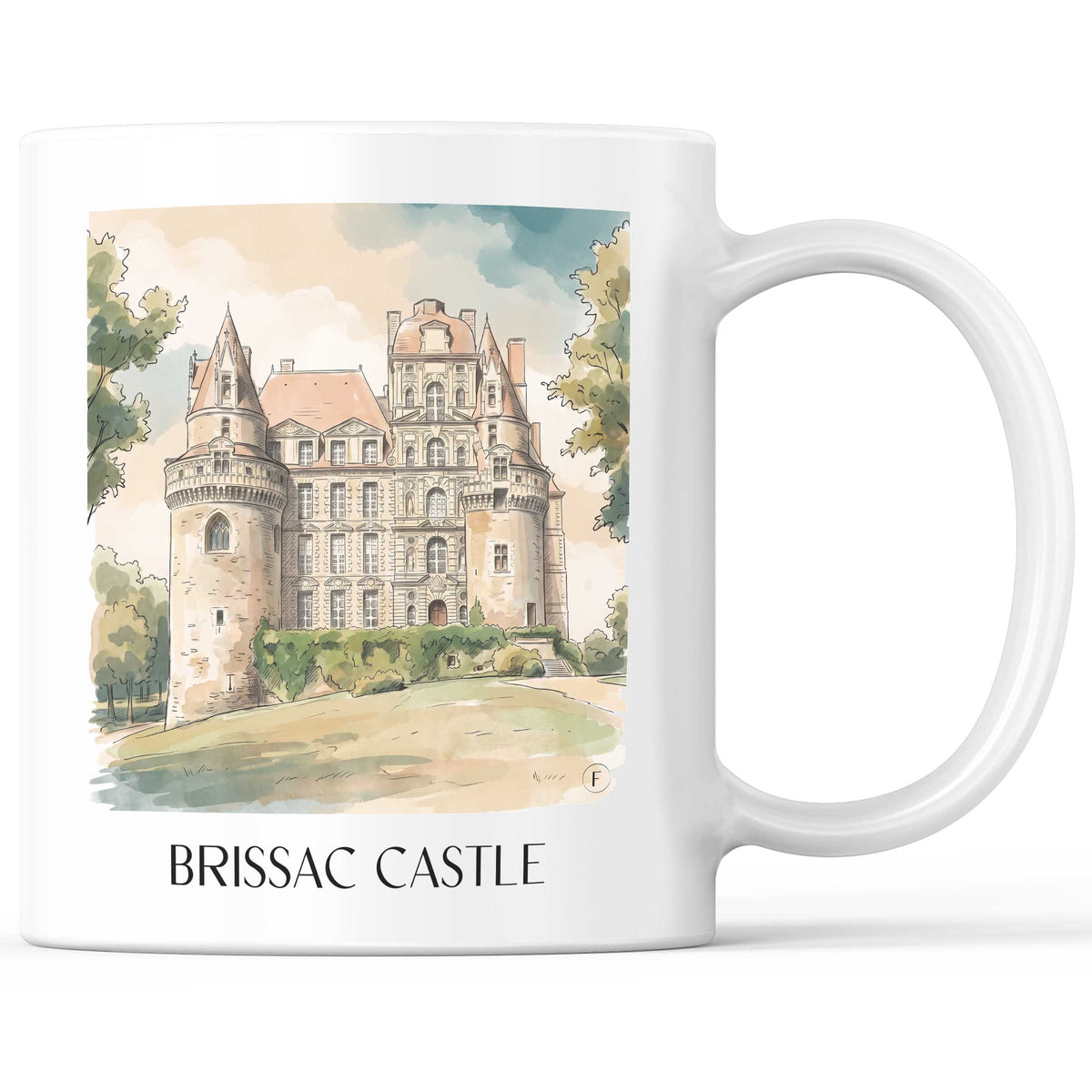 Château de Brissac Kaffeebecher - Brissac-Quincé - Frankreich Becher - Kaffeetasse im Aquarell Stil