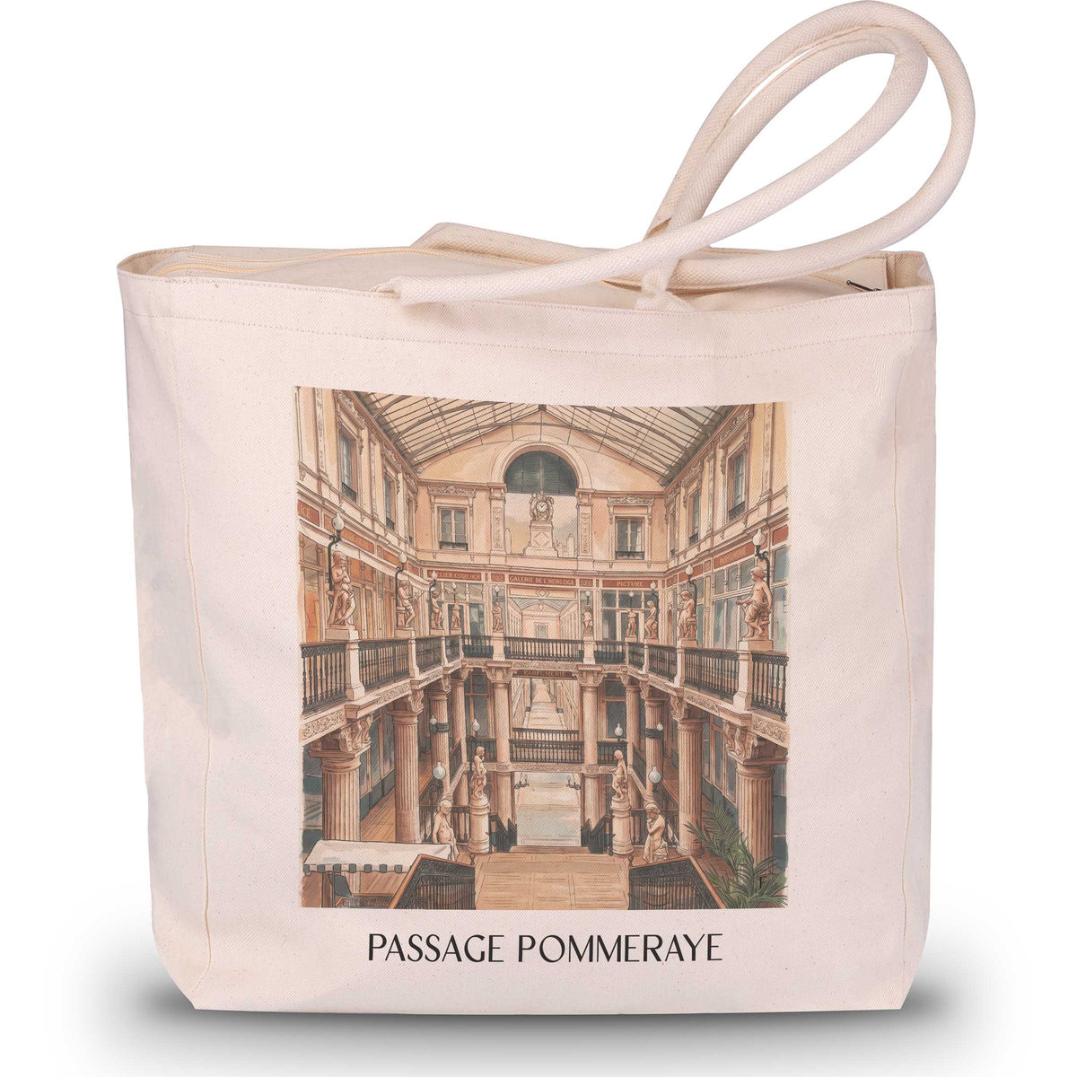 passage-pommeraye-nantes-frankreich-einkaufstasche-aquarell