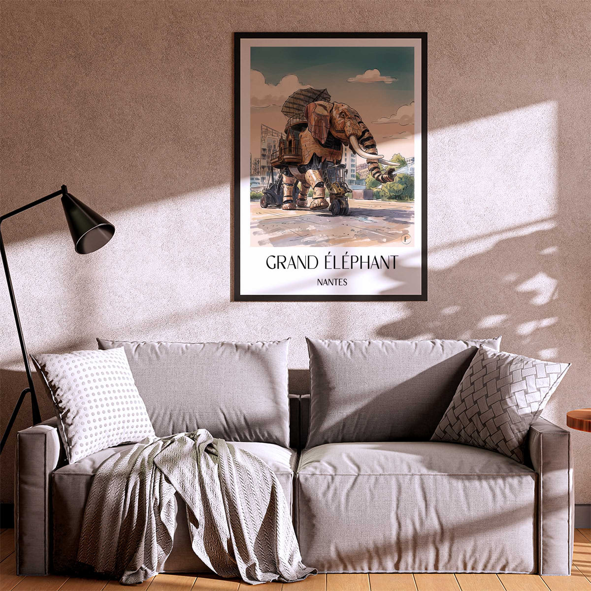 grand-éléphant-nantes-frankreich-poster-aquarell