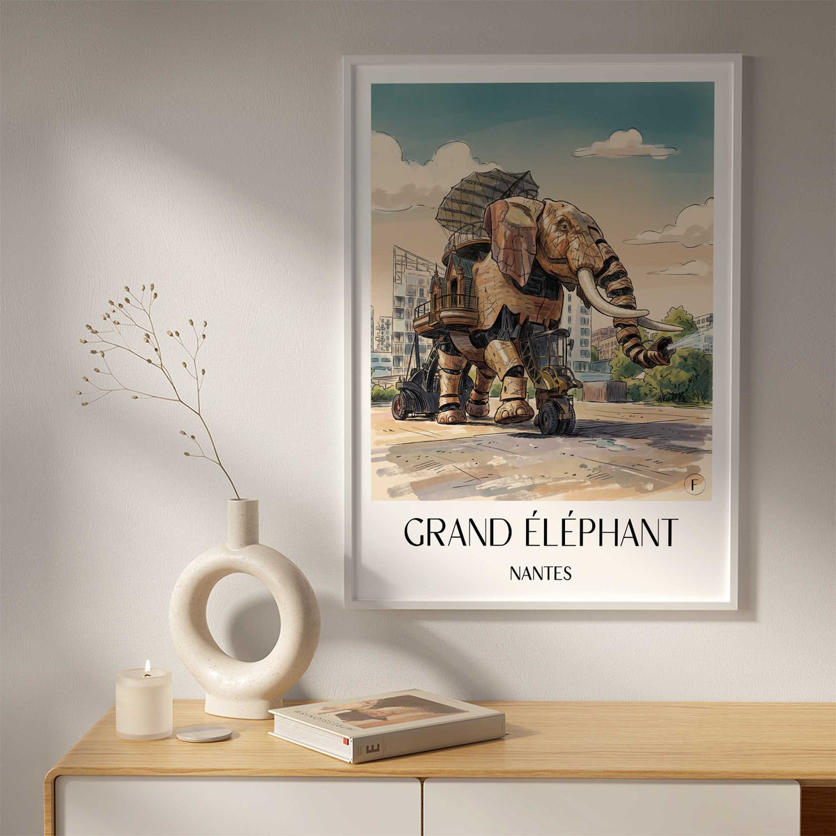 grand-éléphant-nantes-frankreich-poster-aquarell