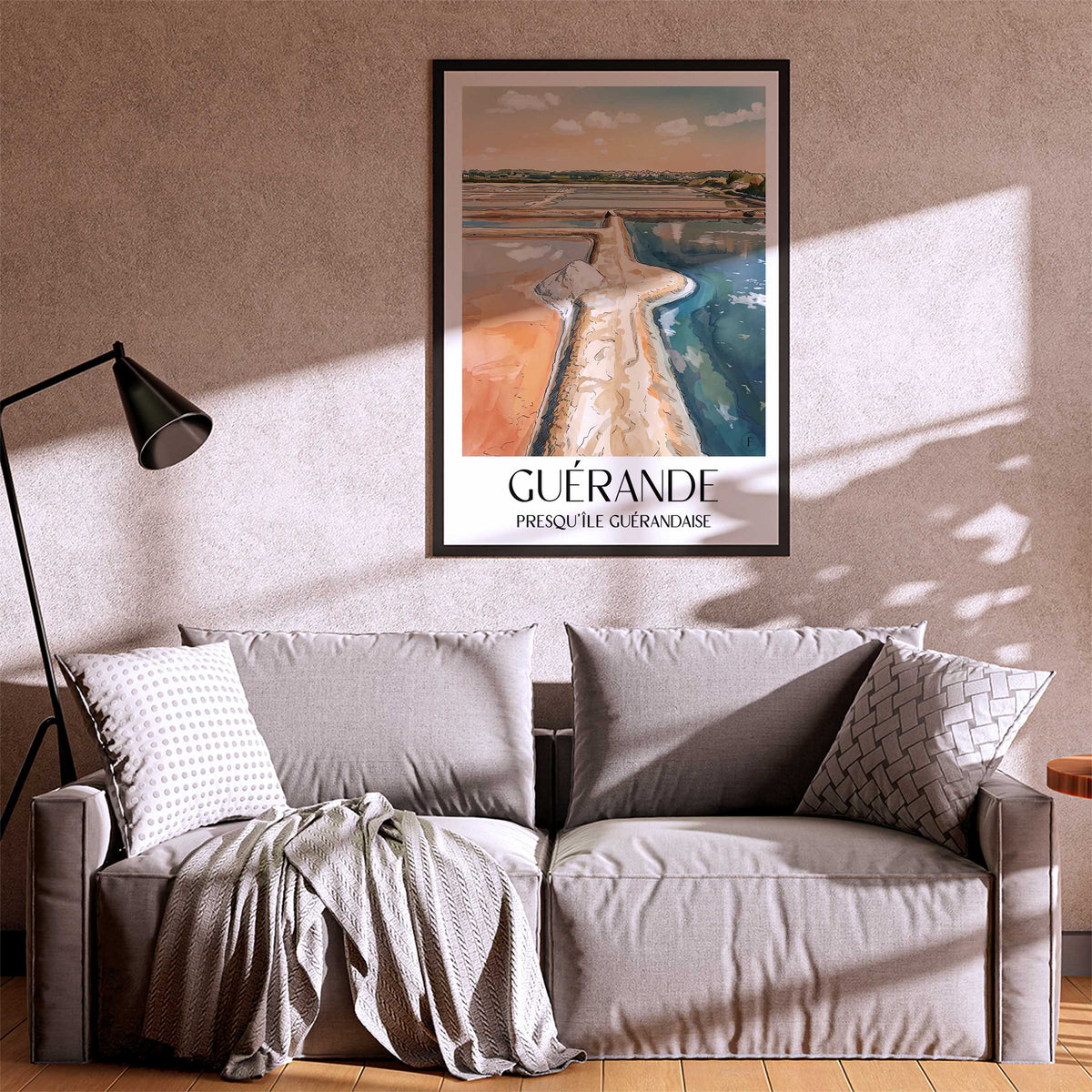 guérande-presqu'île-guérandaise-frankreich-poster-aquarell