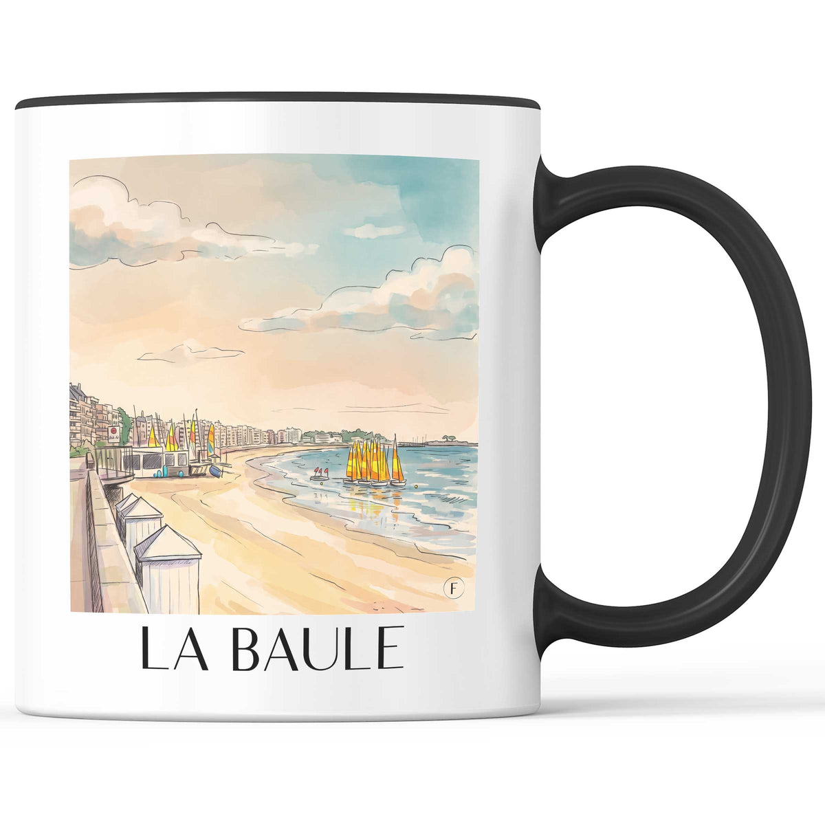 la-baule-presqu'île-guérandaise-frankreich-kaffeebecher-aquarell