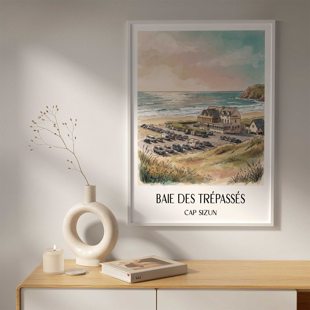 baie-des-trépassés-cap-sizun-frankreich-poster-aquarell
