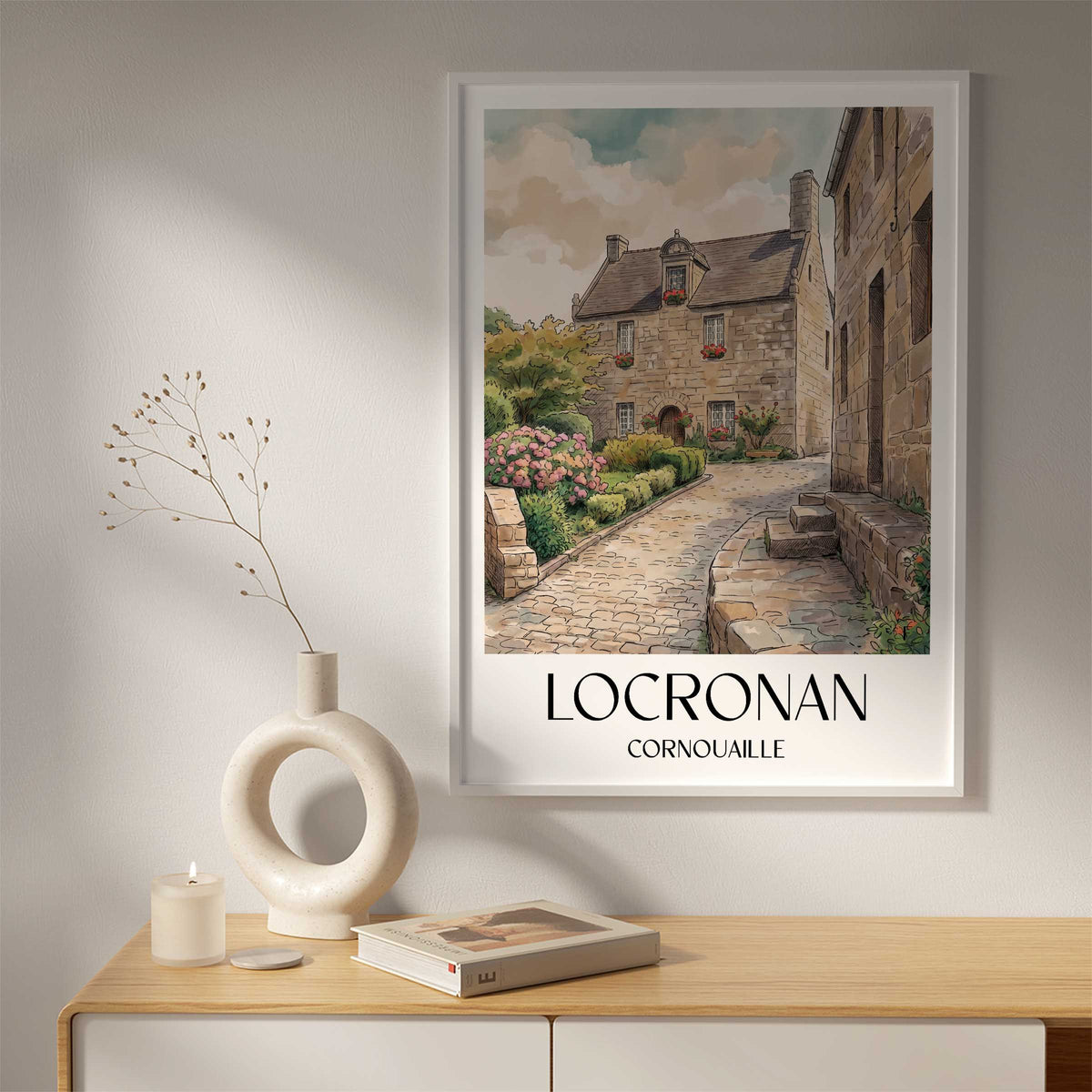 locronan-cornouaille-frankreich-poster-aquarell