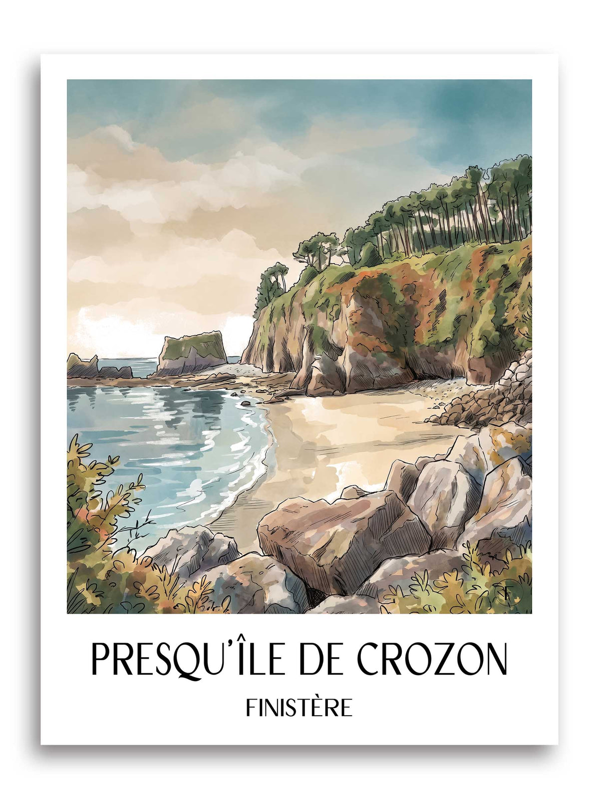 presqu'île-de-crozon-finistère-frankreich-poster-aquarell