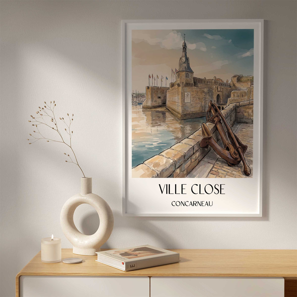 ville-close-concarneau-frankreich-poster-aquarell