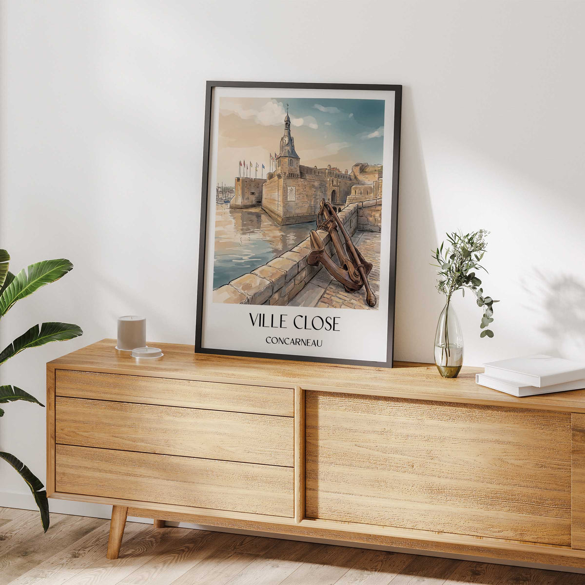 ville-close-concarneau-frankreich-poster-aquarell