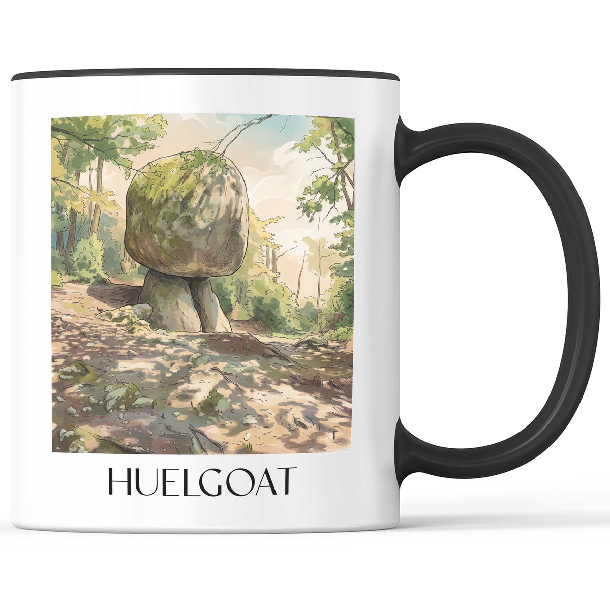 huelgoat-monts-d'arrée-frankreich-kaffeebecher-aquarell