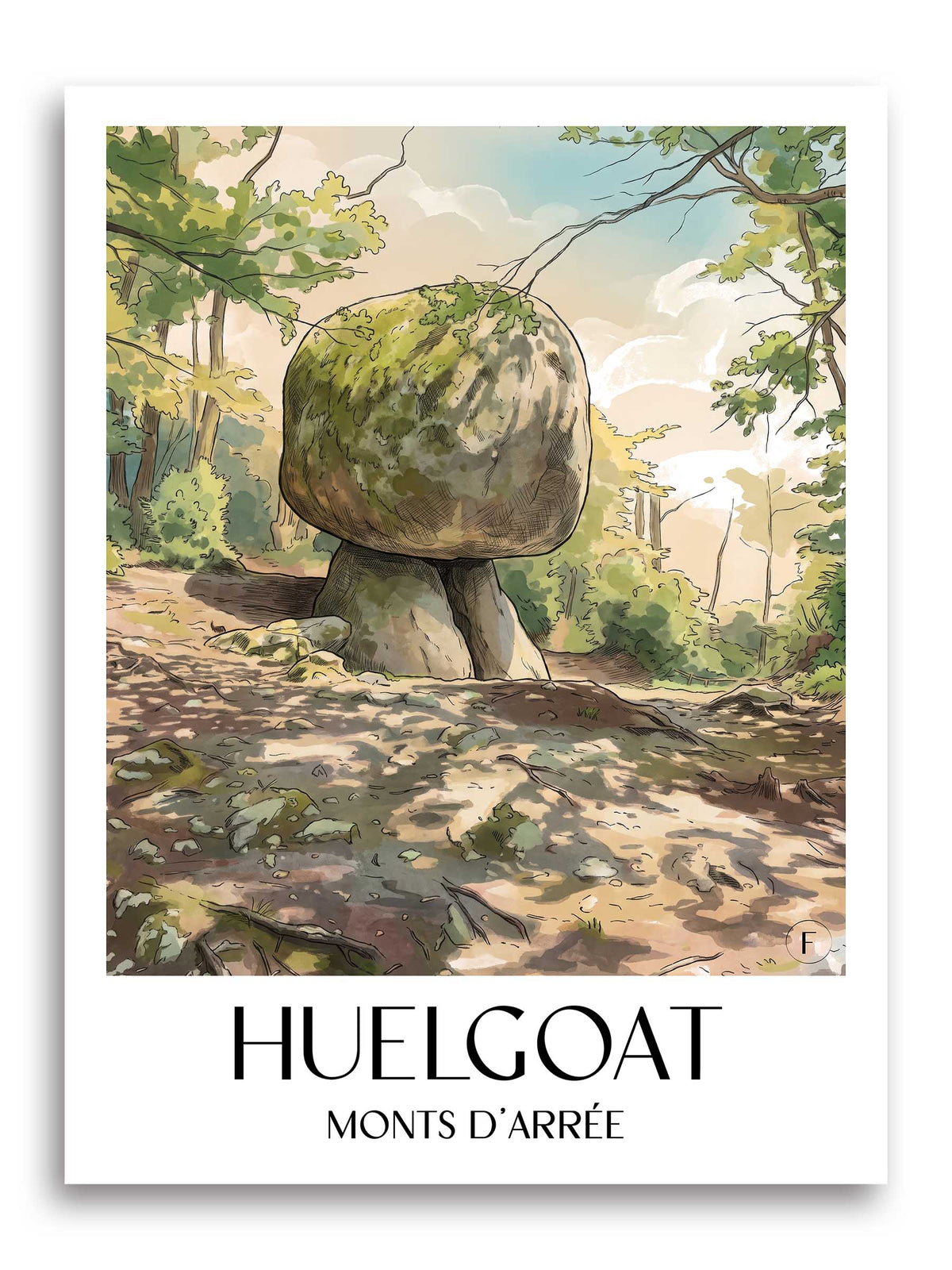 huelgoat-monts-d'arrée-frankreich-poster-aquarell