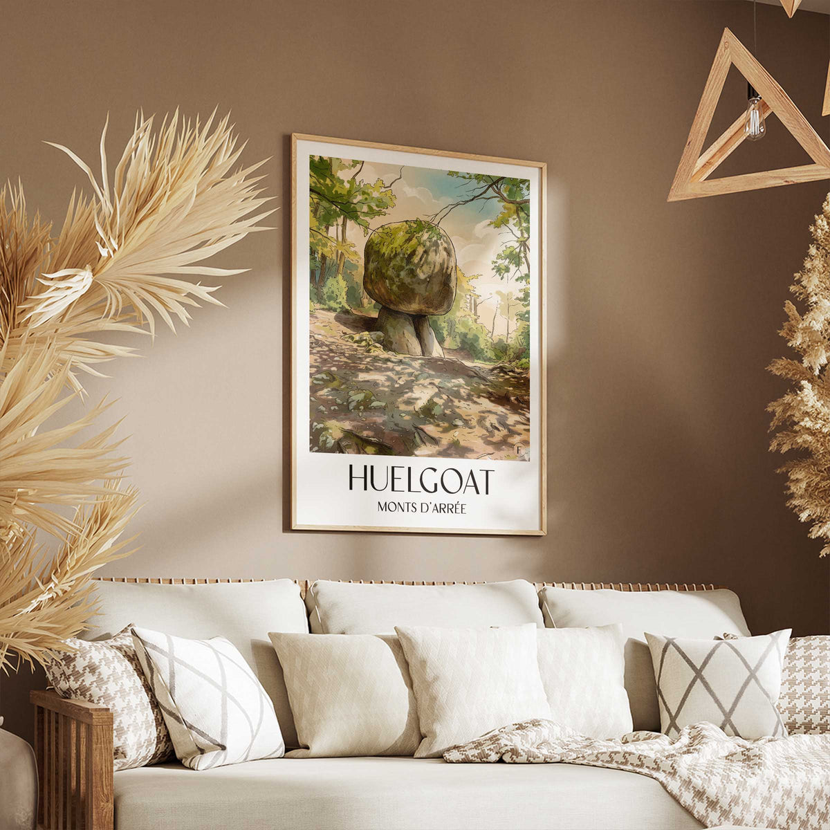 huelgoat-monts-d'arrée-frankreich-poster-aquarell