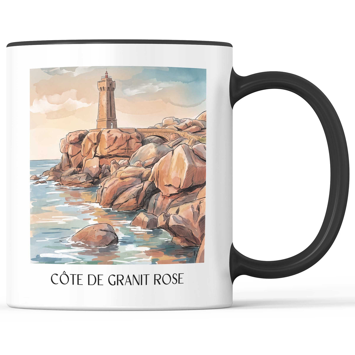 côte-de-granit-rose-côtes-d'armor-frankreich-kaffeebecher-aquarell