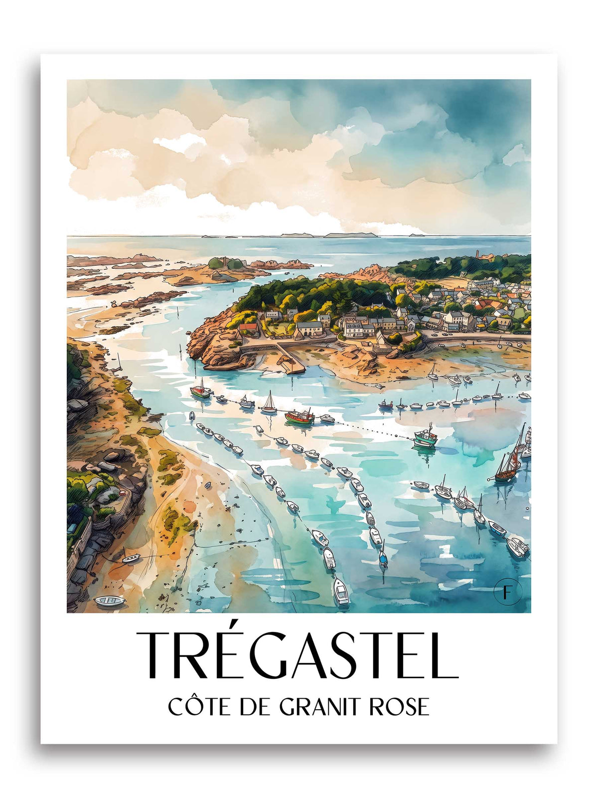 trégastel-côte-de-granit-rose-frankreich-poster-aquarell