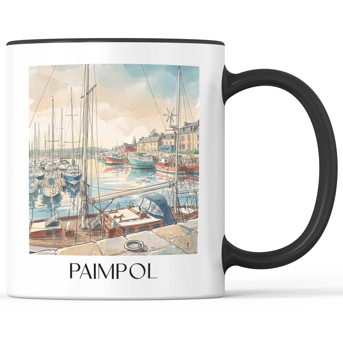 paimpol-côte-de-granit-rose-frankreich-kaffeebecher-aquarell