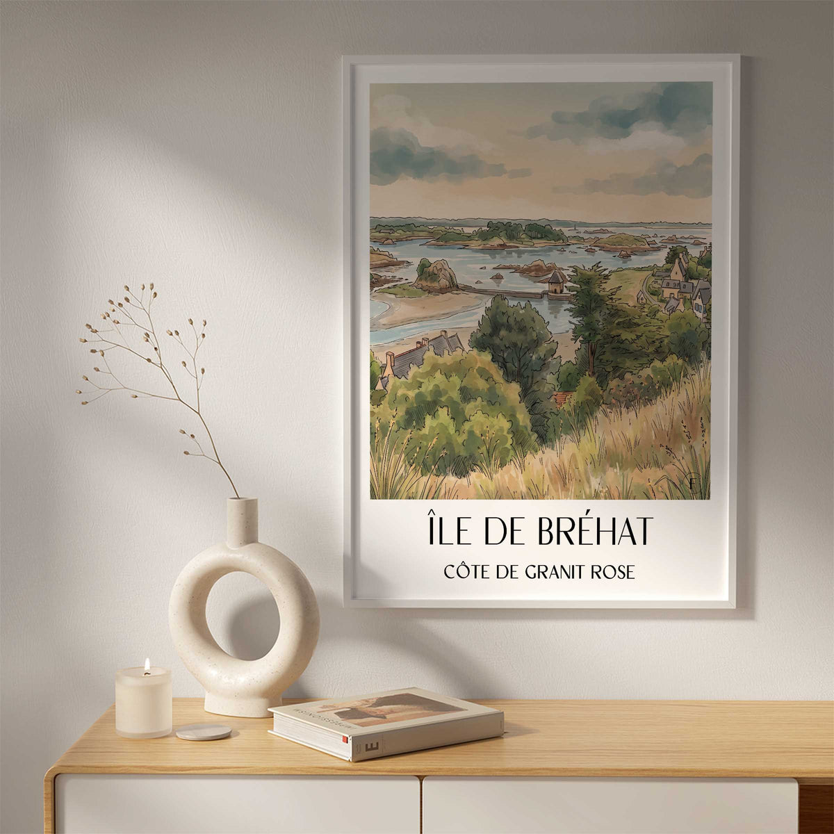 île-de-bréhat-côte-de-granit-rose-frankreich-poster-aquarell