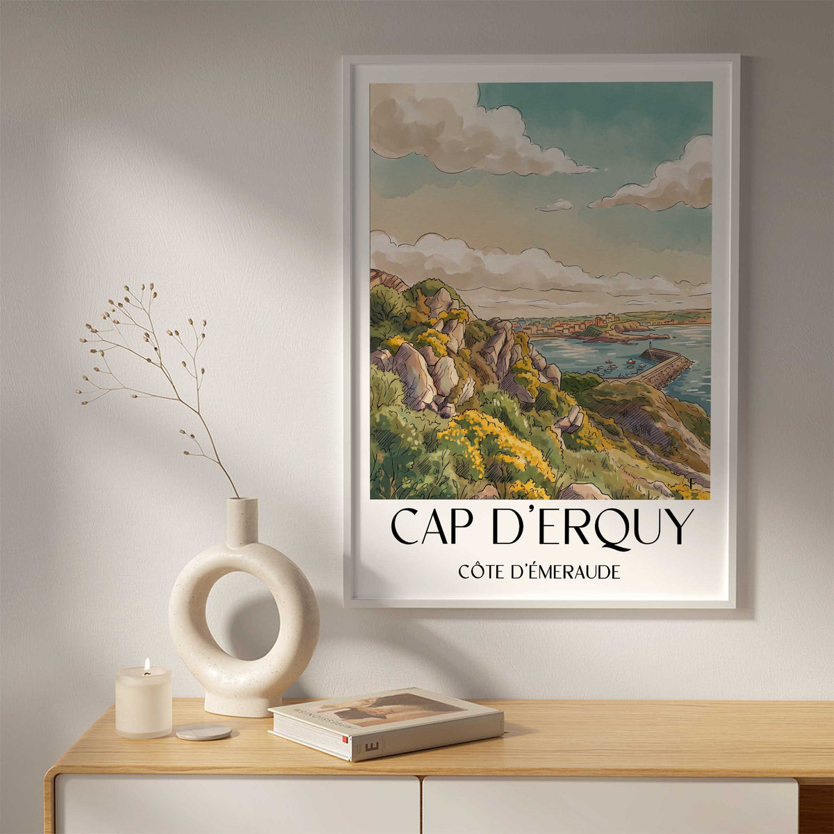 cap-d'erquy-côte-d'émeraude-frankreich-poster-aquarell