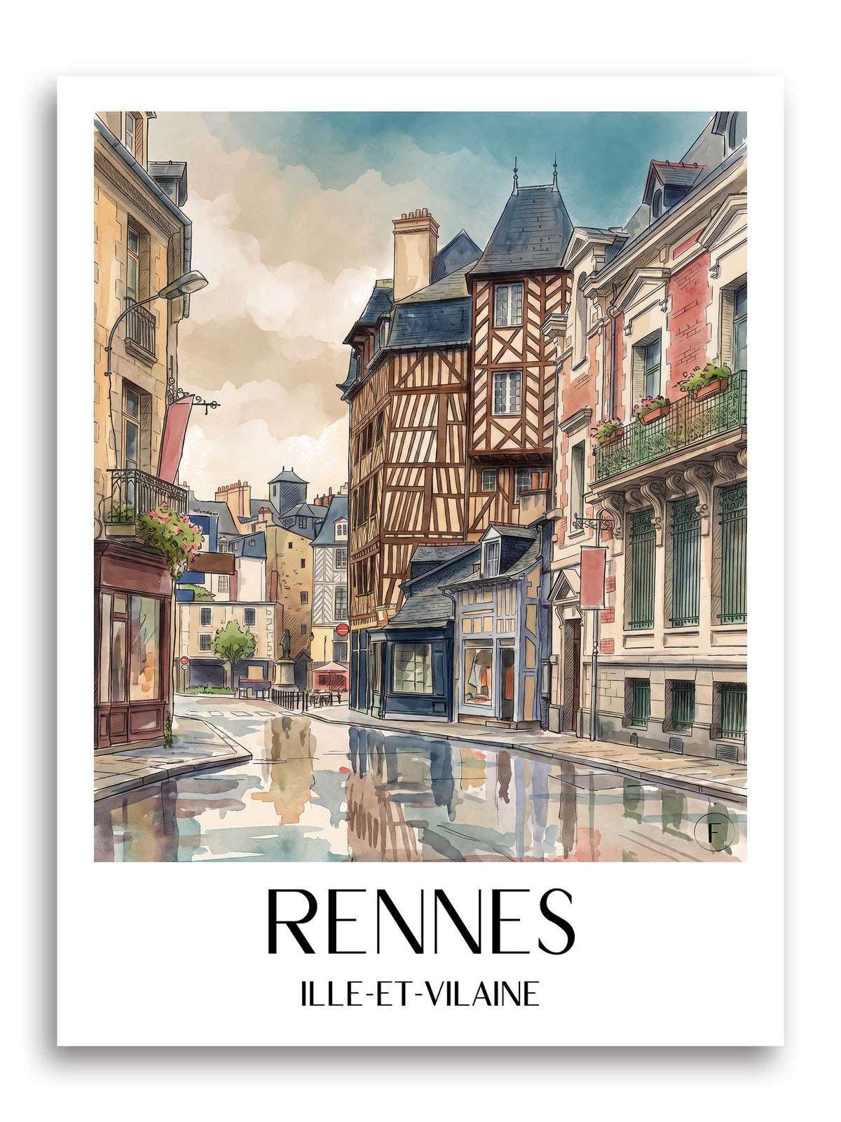 rennes-ille-et-vilaine-frankreich-poster-aquarell