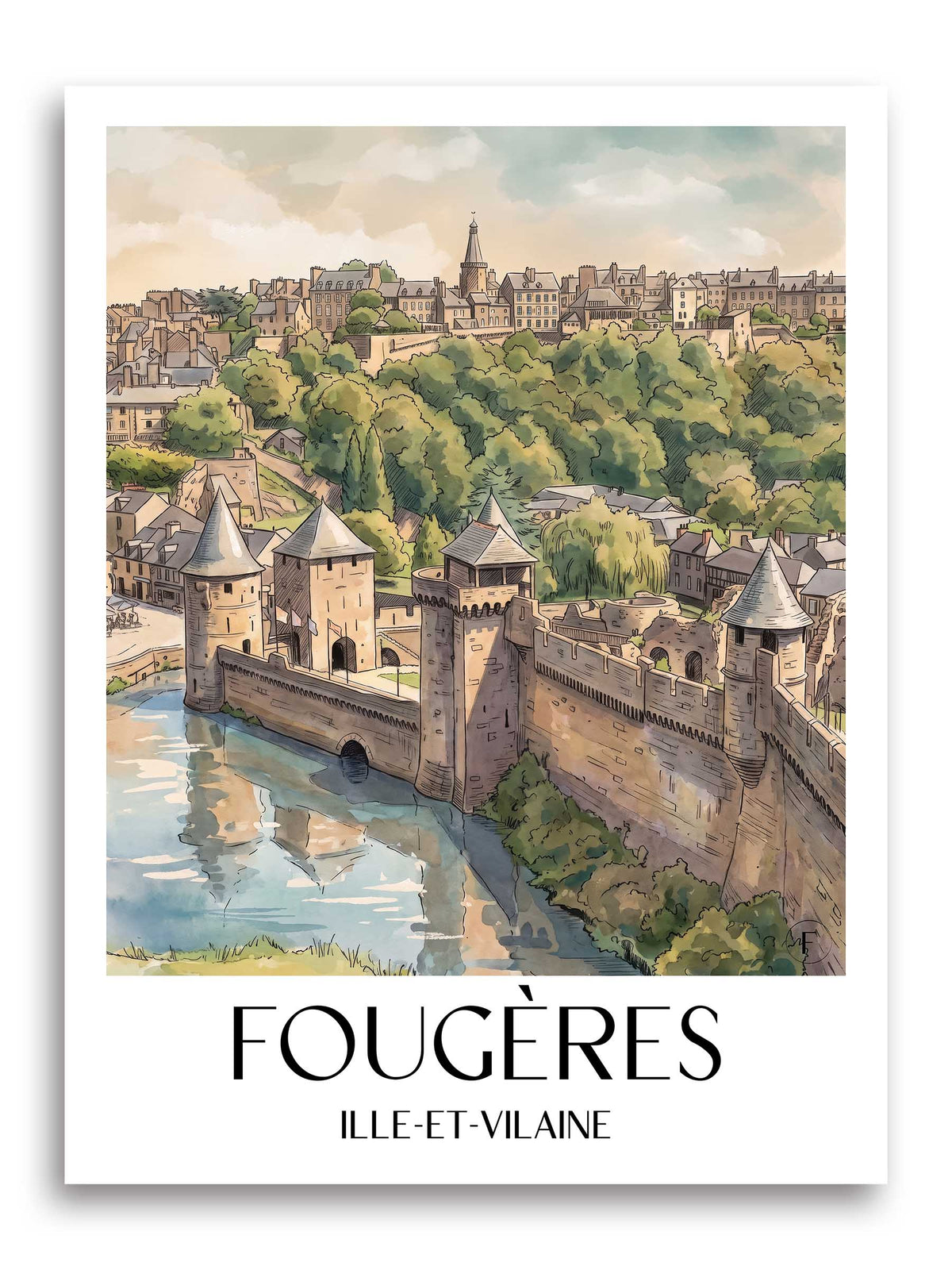 fougères-ille-et-vilaine-frankreich-poster-aquarell