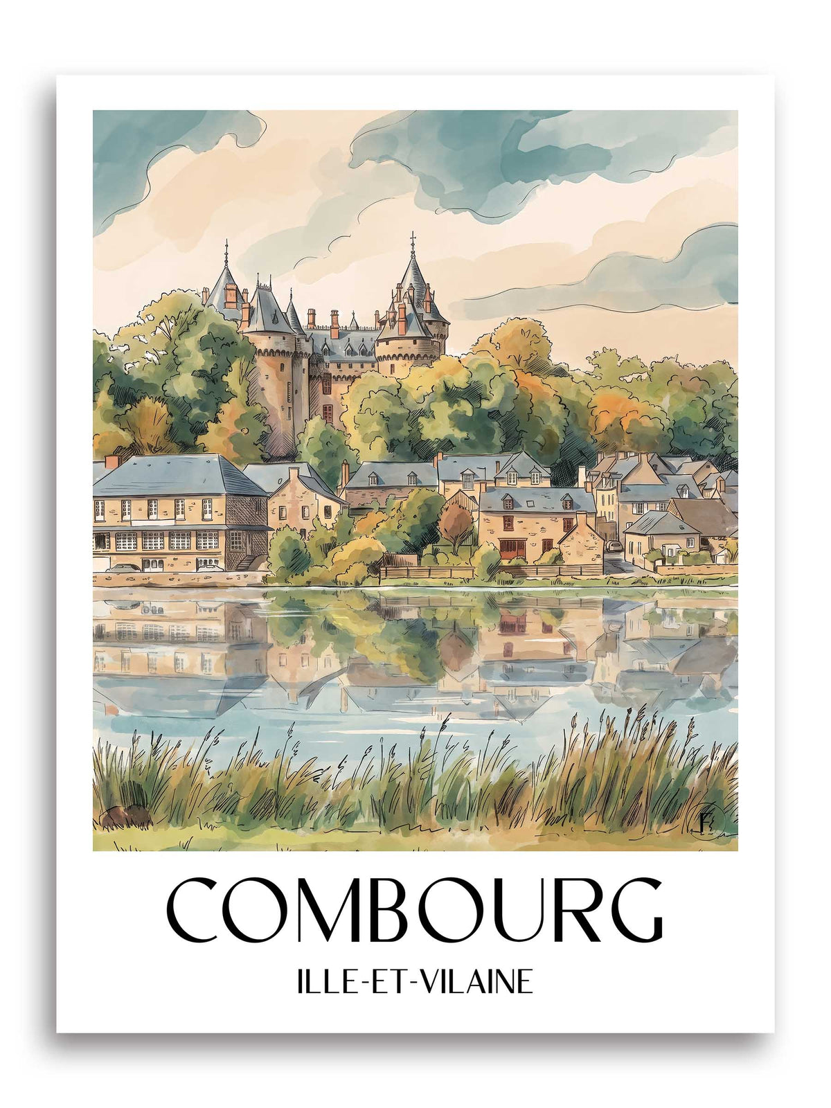 combourg-ille-et-vilaine-frankreich-poster-aquarell