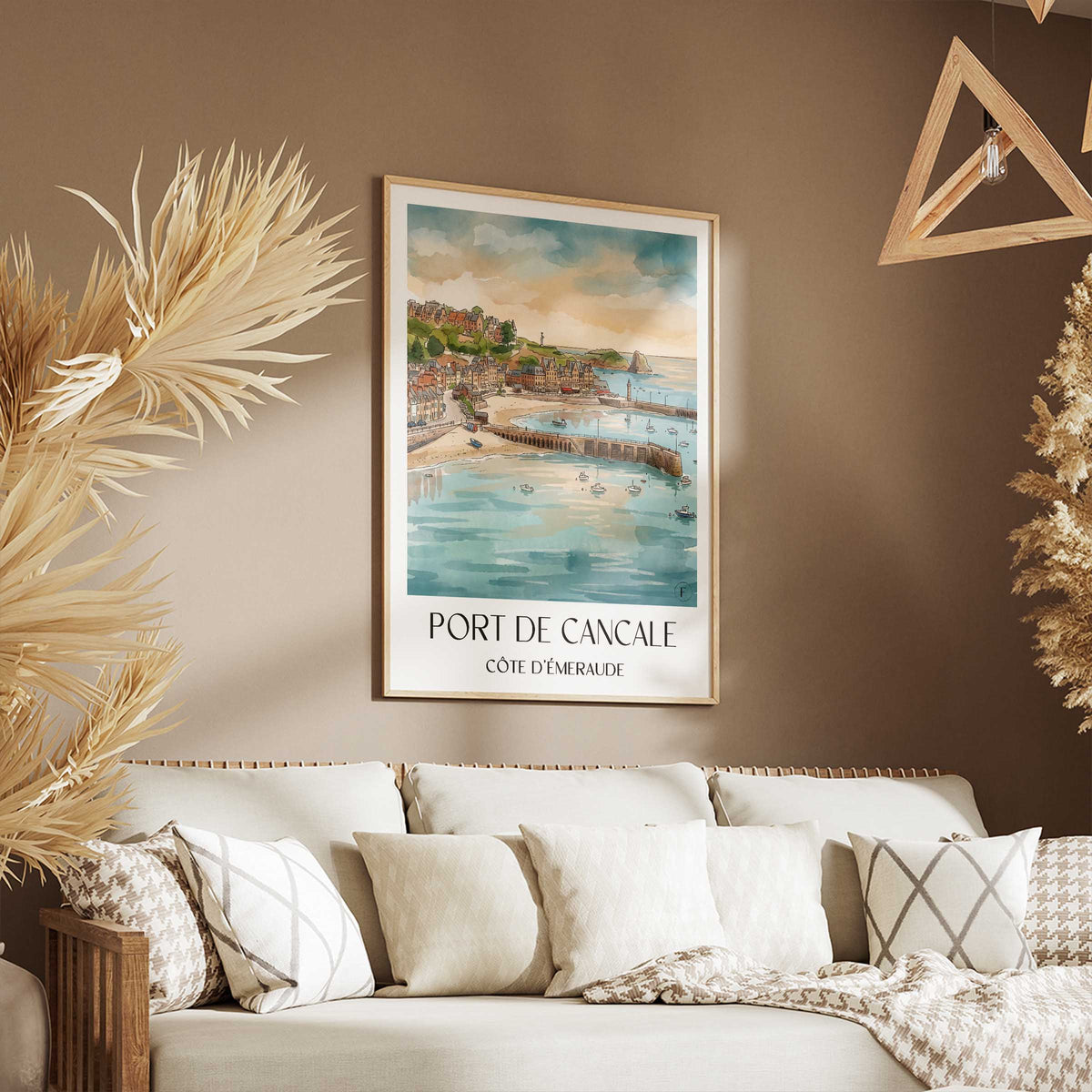 port-de-cancale-côte-d'émeraude-frankreich-poster-aquarell