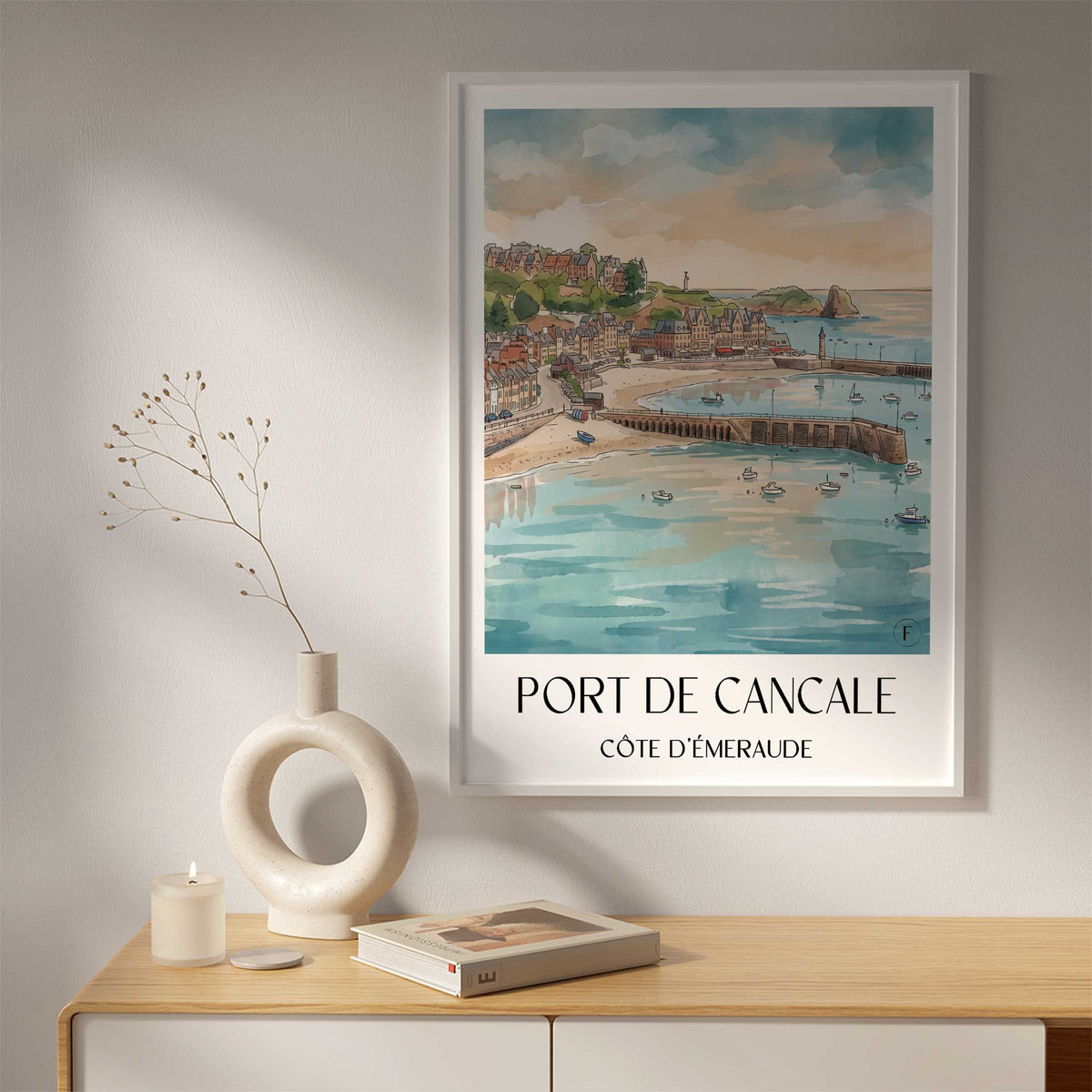 port-de-cancale-côte-d'émeraude-frankreich-poster-aquarell