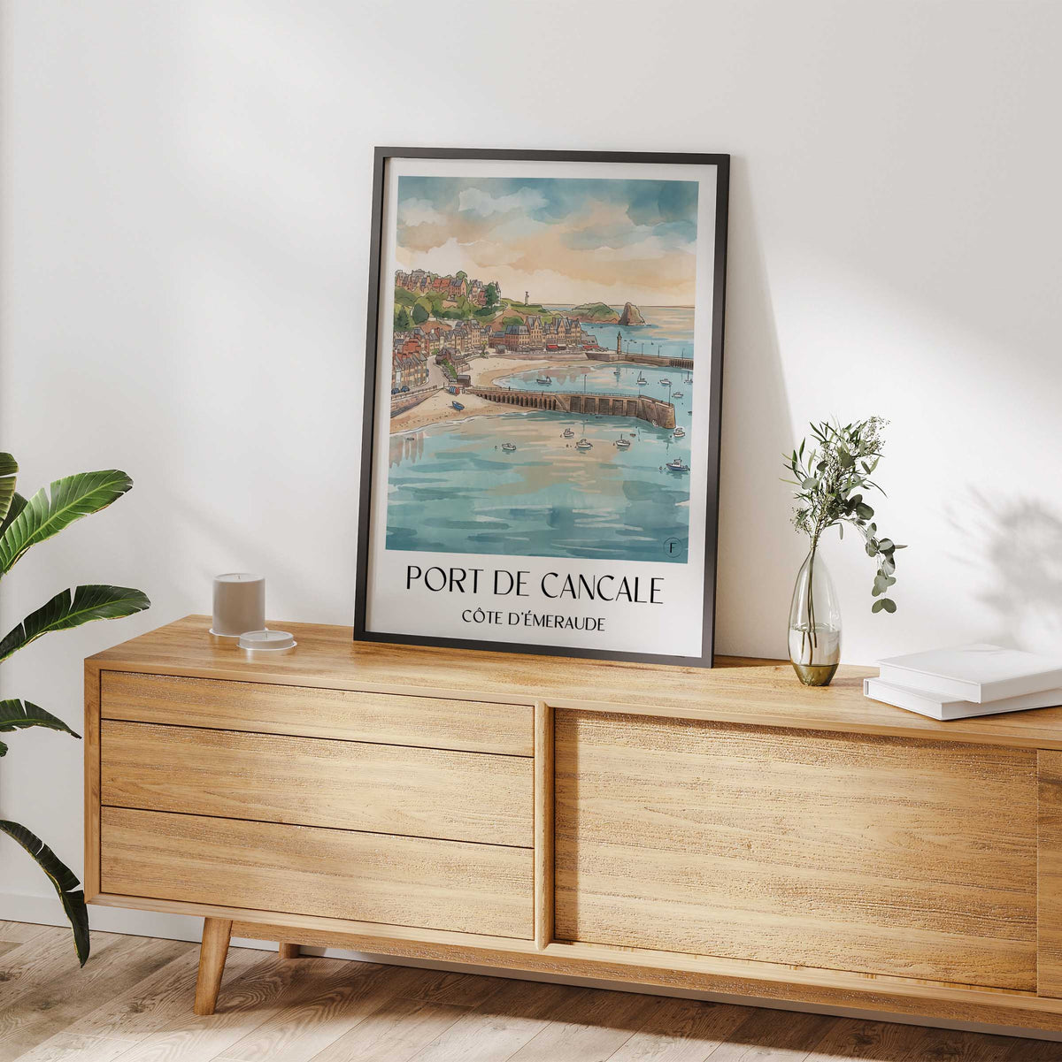 port-de-cancale-côte-d'émeraude-frankreich-poster-aquarell