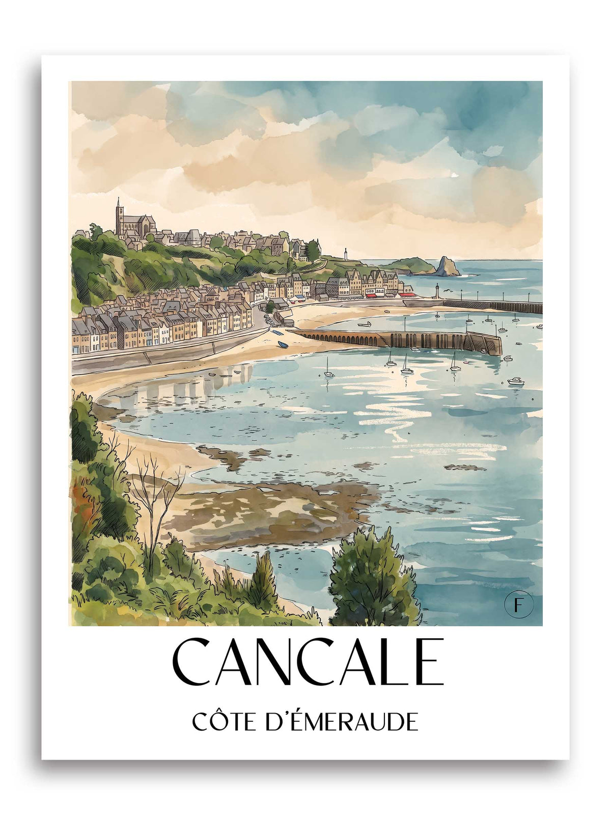 cancale-côte-d'émeraude-frankreich-poster-aquarell