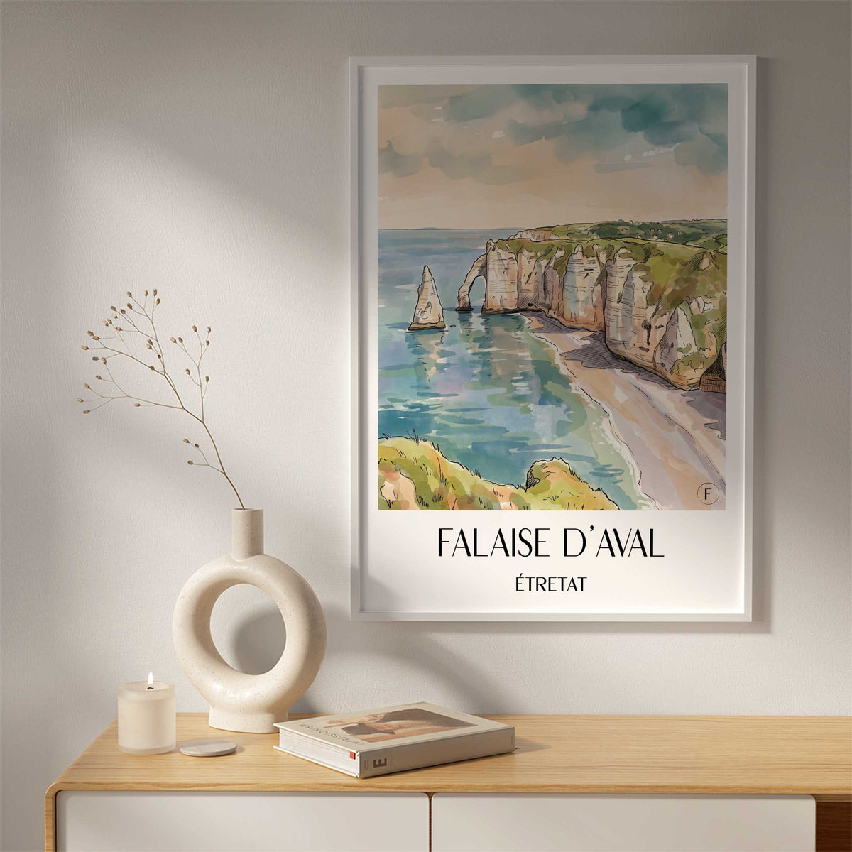falaise-d'aval-étretat-frankreich-poster-aquarell
