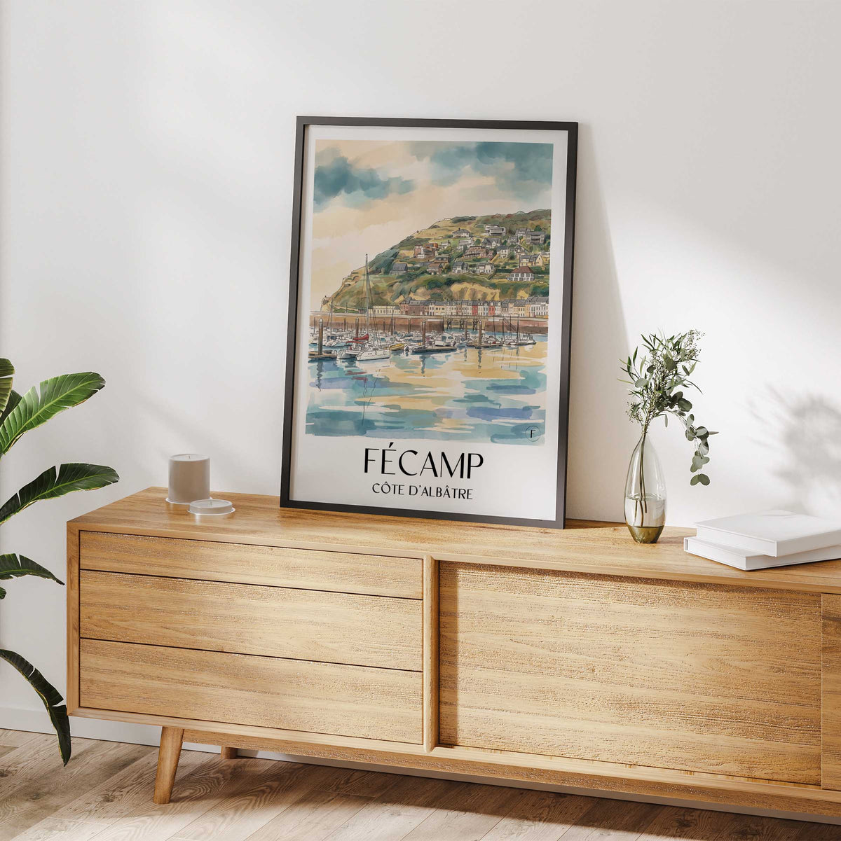 fécamp-côte-d'albâtre-frankreich-poster-aquarell
