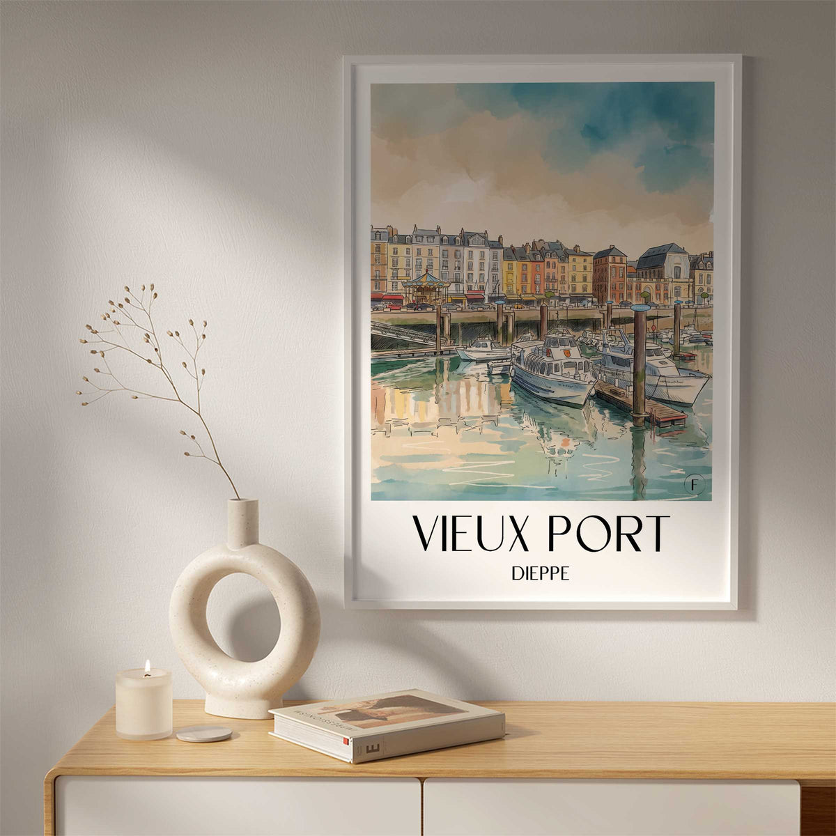 vieux-port-dieppe-frankreich-poster-aquarell
