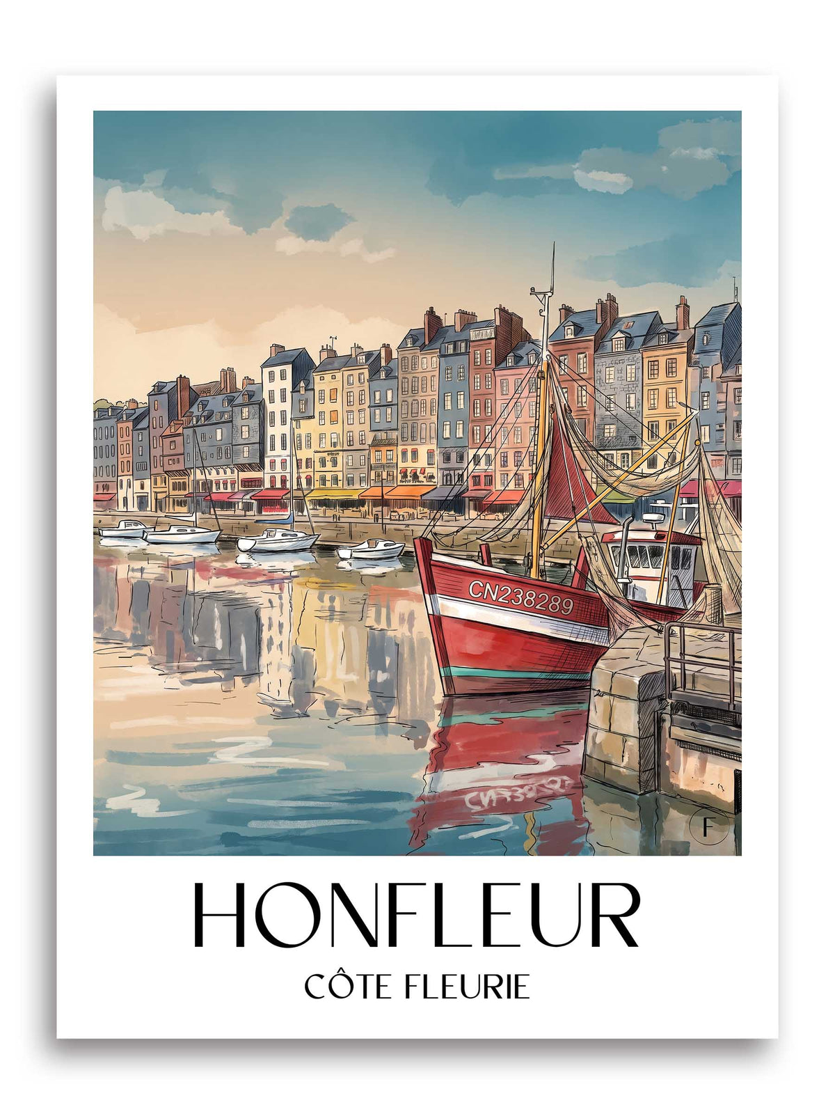honfleur-côte-fleurie-frankreich-poster-aquarell