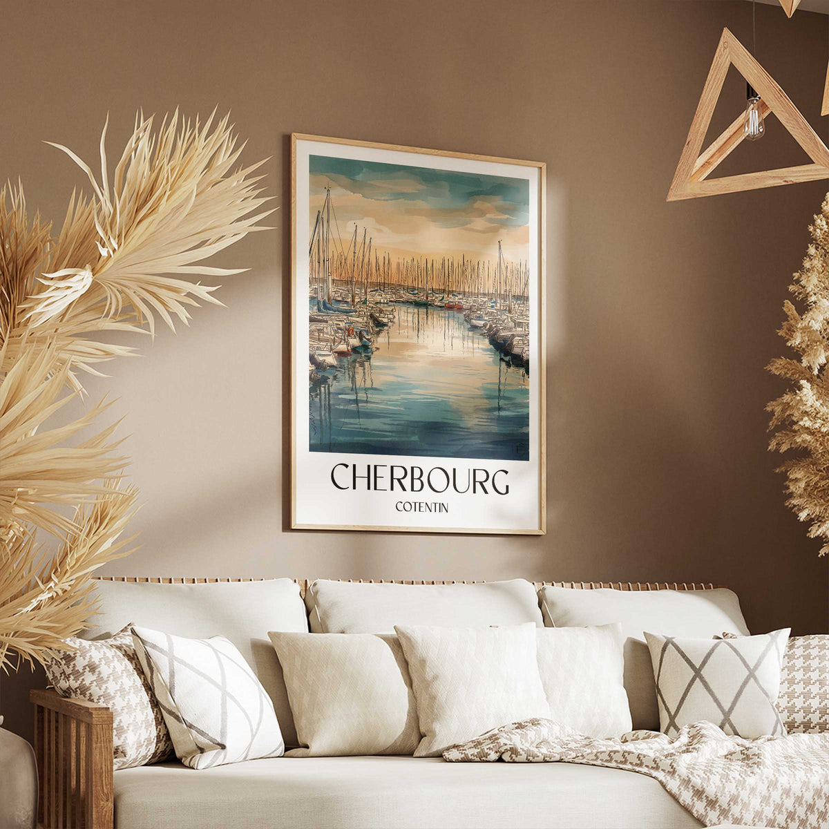 cherbourg-cotentin-frankreich-poster-aquarell