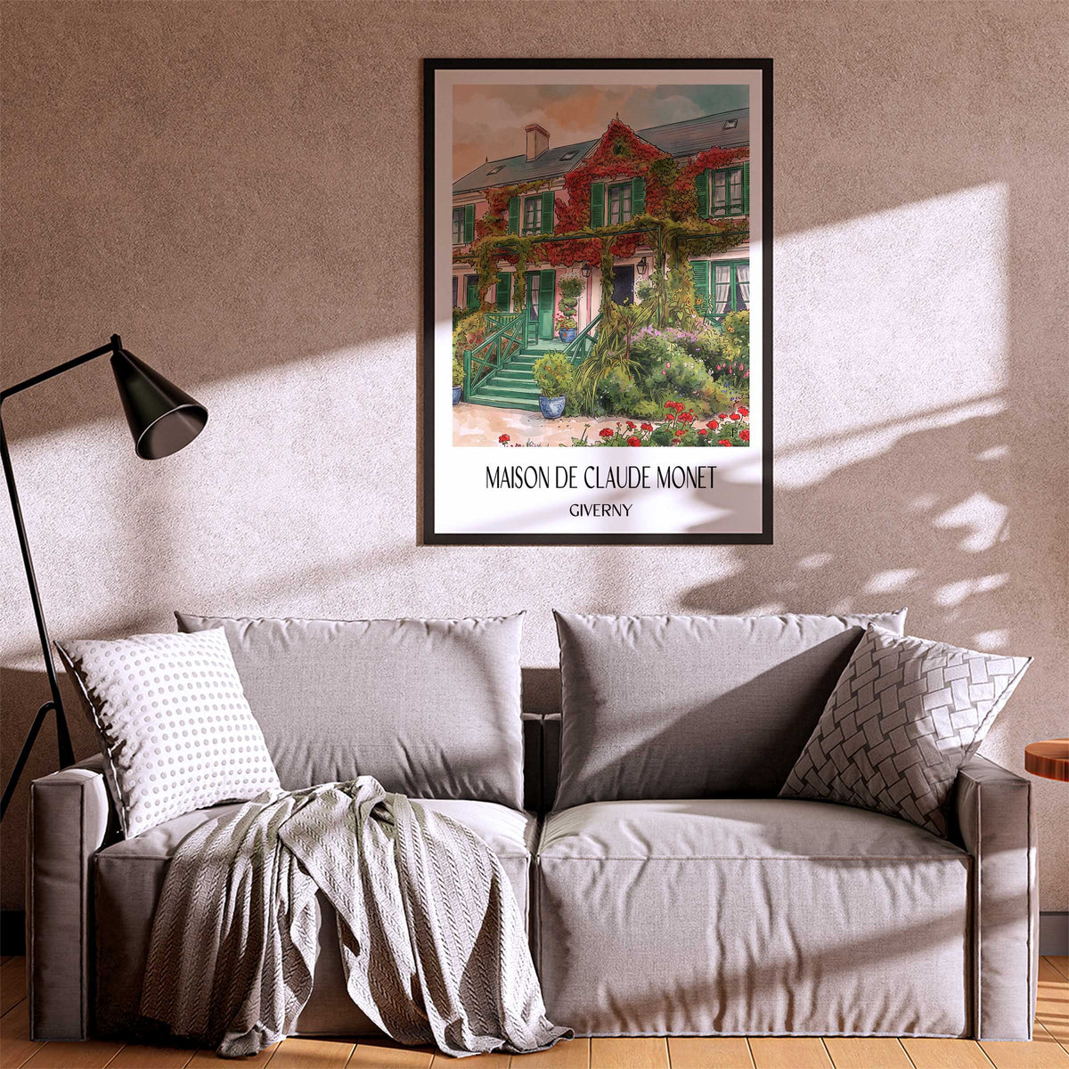 maison-de-claude-monet-giverny-frankreich-poster-aquarell