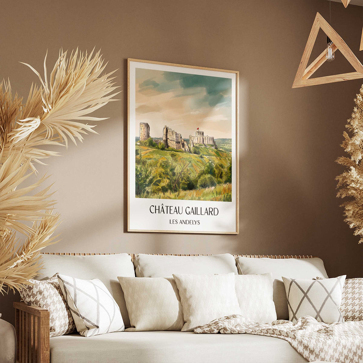 château-gaillard-les-andelys-frankreich-poster-aquarell