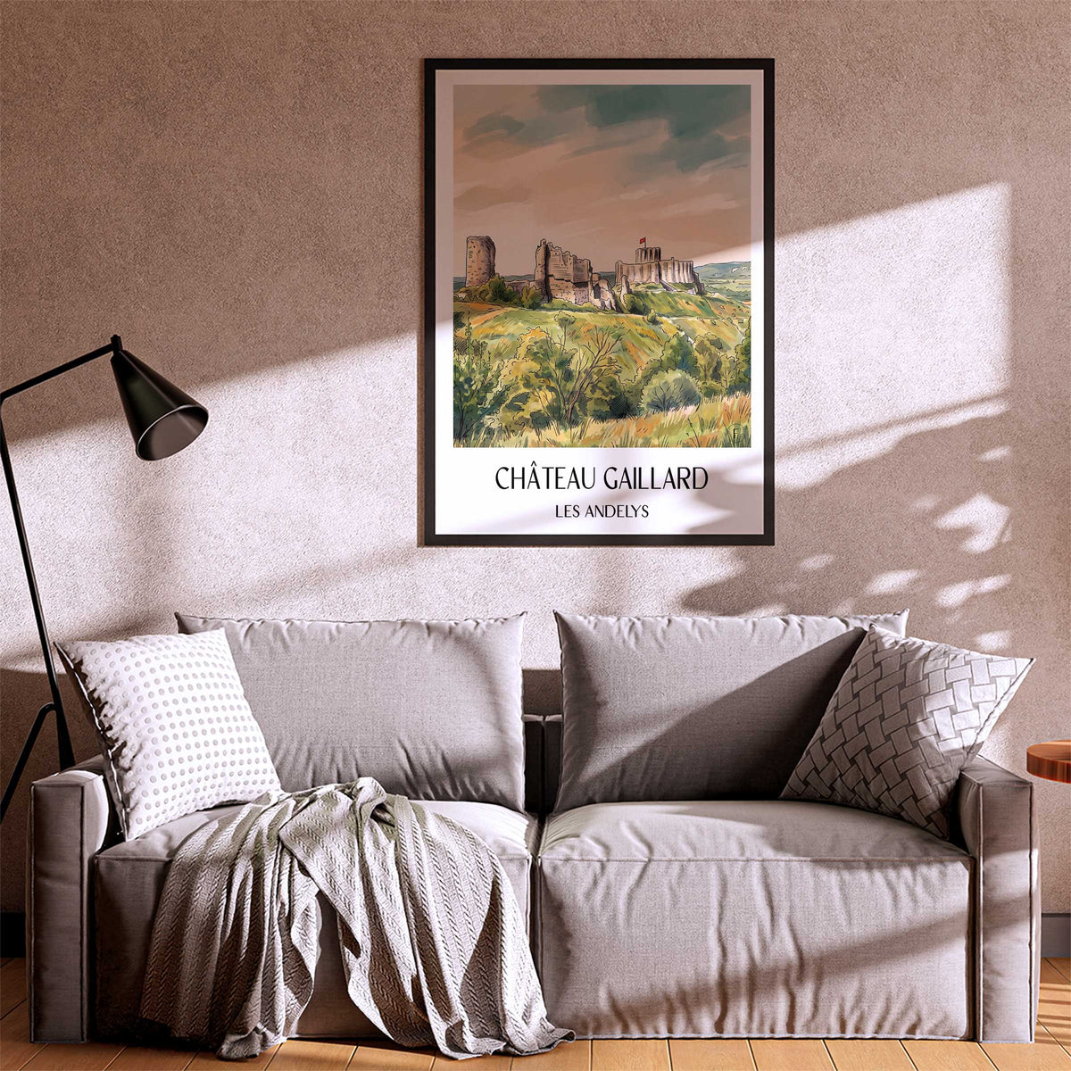 château-gaillard-les-andelys-frankreich-poster-aquarell