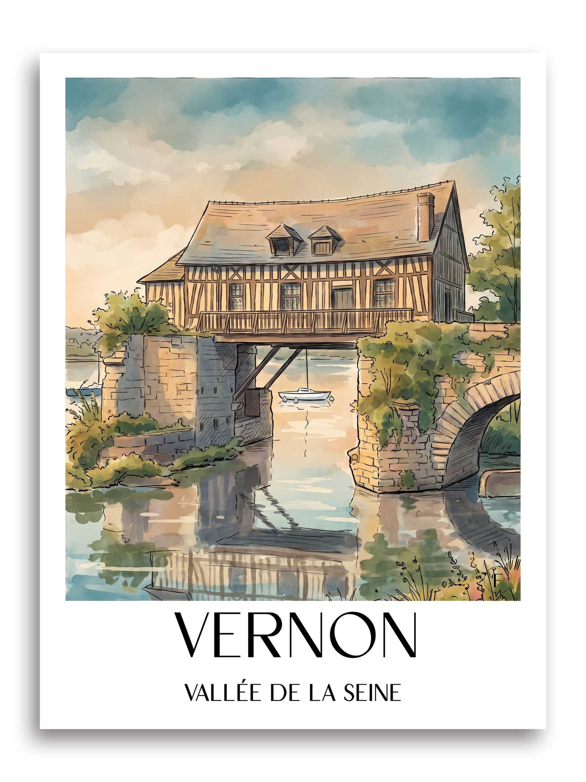 vernon-vallée-de-la-seine-frankreich-poster-aquarell