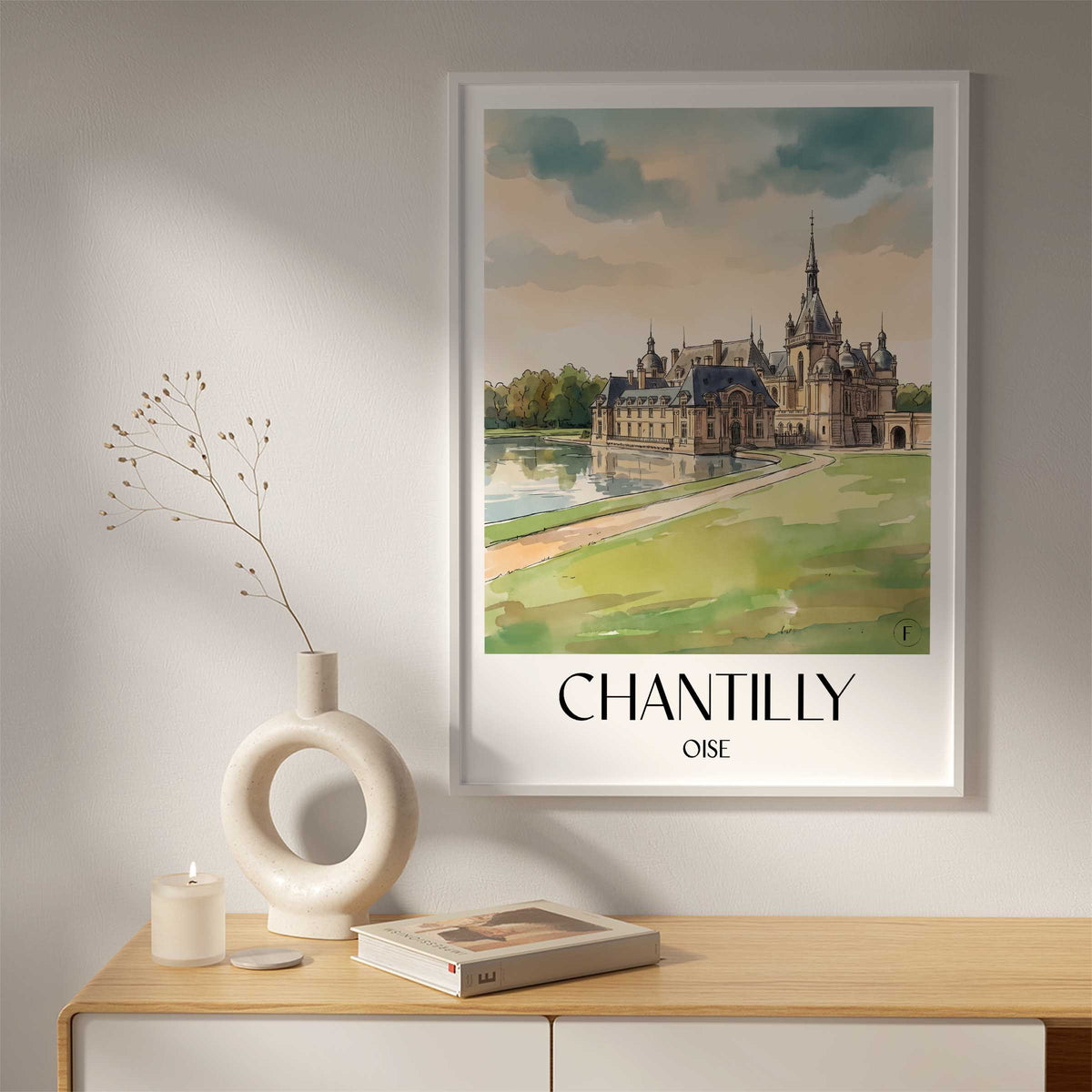 chantilly-oise-frankreich-poster-aquarell
