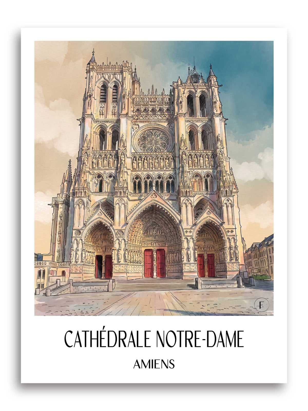 cathédrale-notre-dame-amiens-frankreich-poster-aquarell