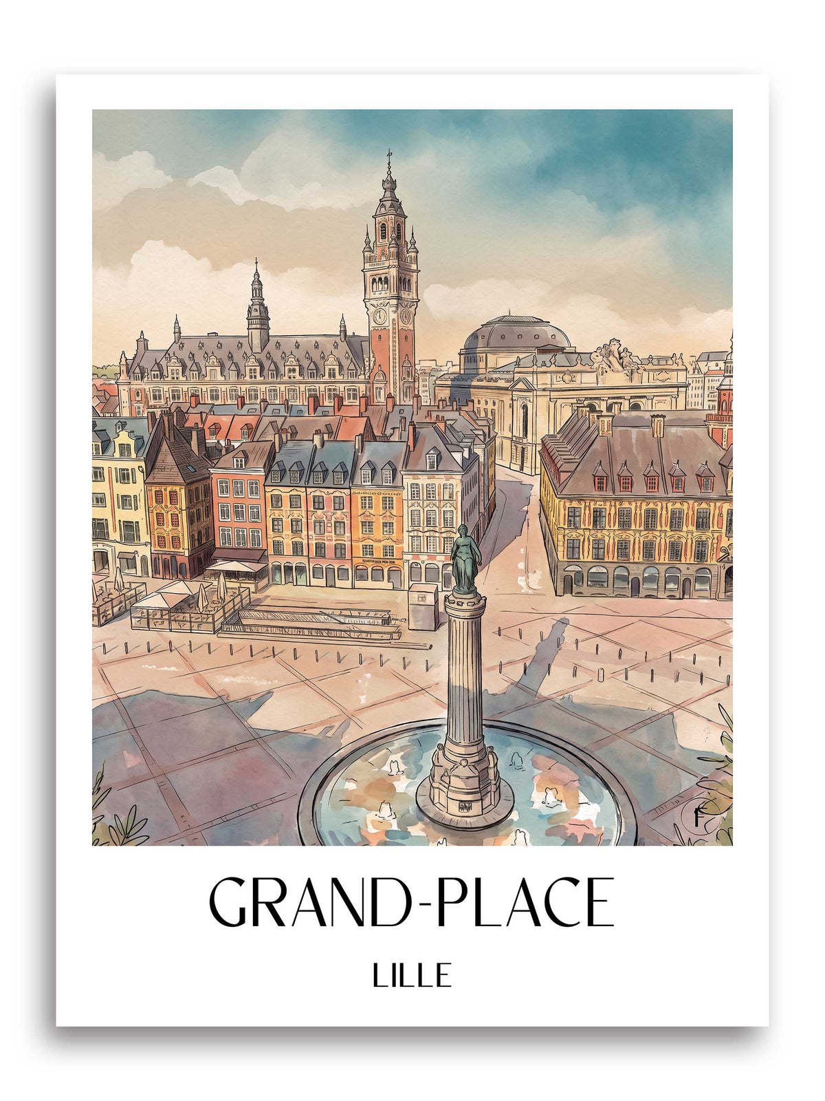 grand-place-lille-frankreich-poster-aquarell