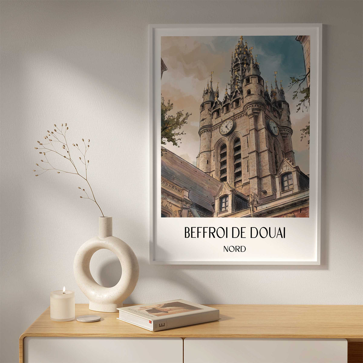 beffroi-de-douai-nord-frankreich-poster-aquarell