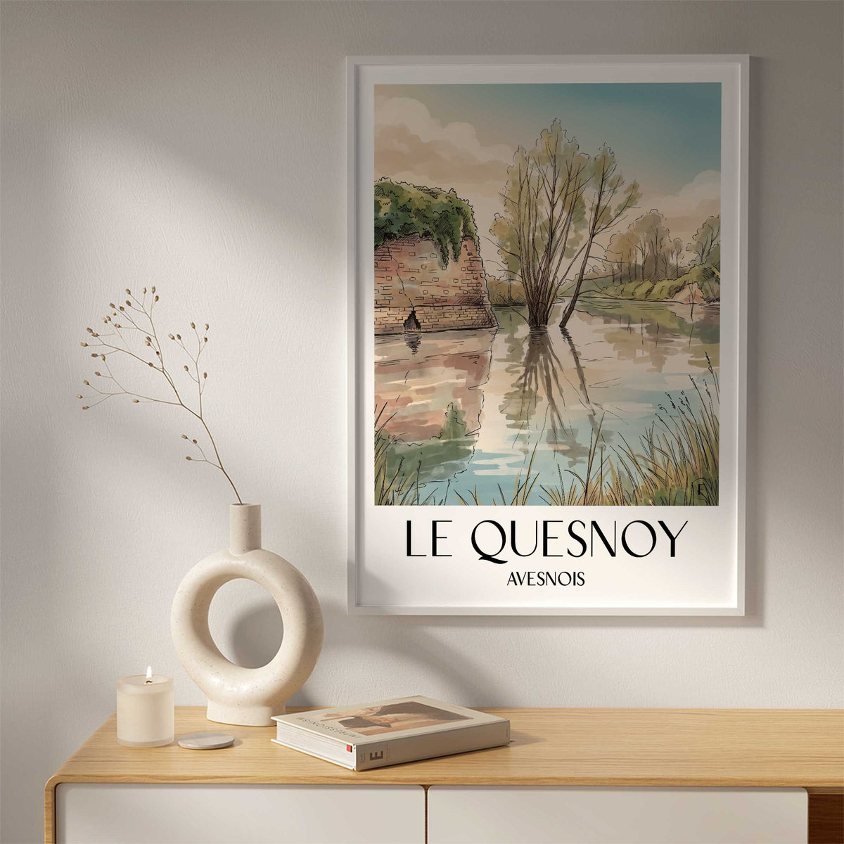 le-quesnoy-avesnois-frankreich-poster-aquarell